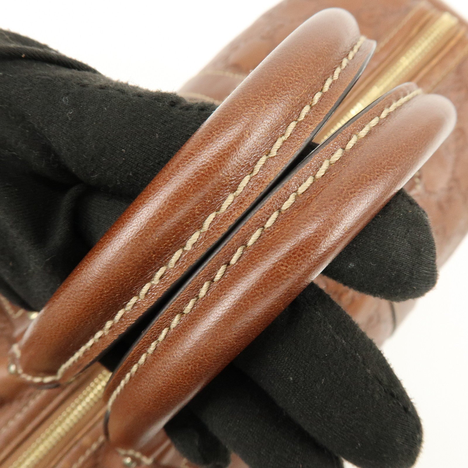 GUCCI Guccissima Leather Boston Bag Hand Bag Brown 193603