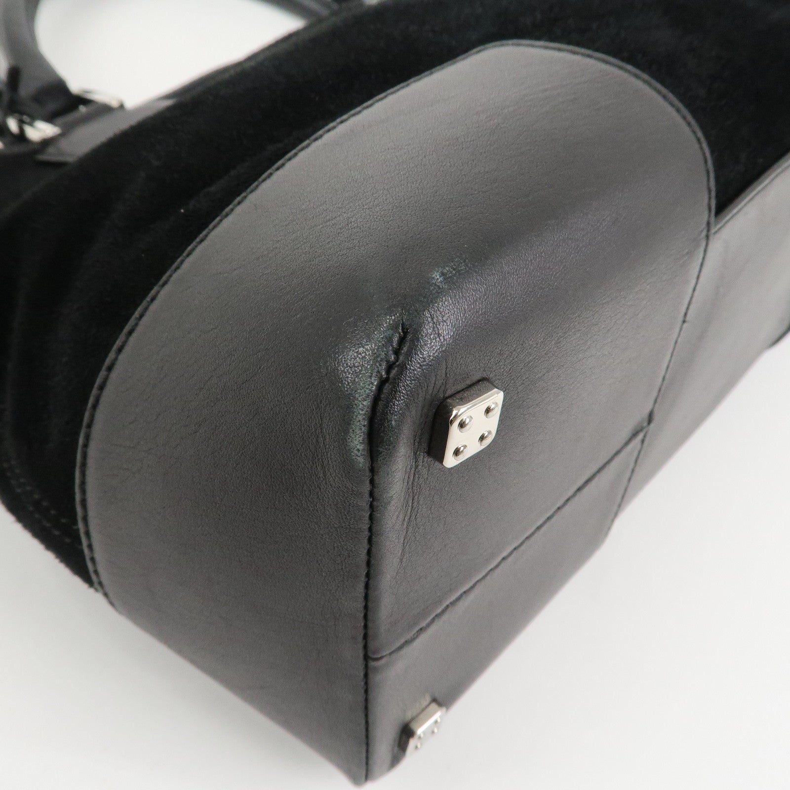 LOEWE Anagram Leather 2WAY Bag Shoulder Bag Hand Bag Black