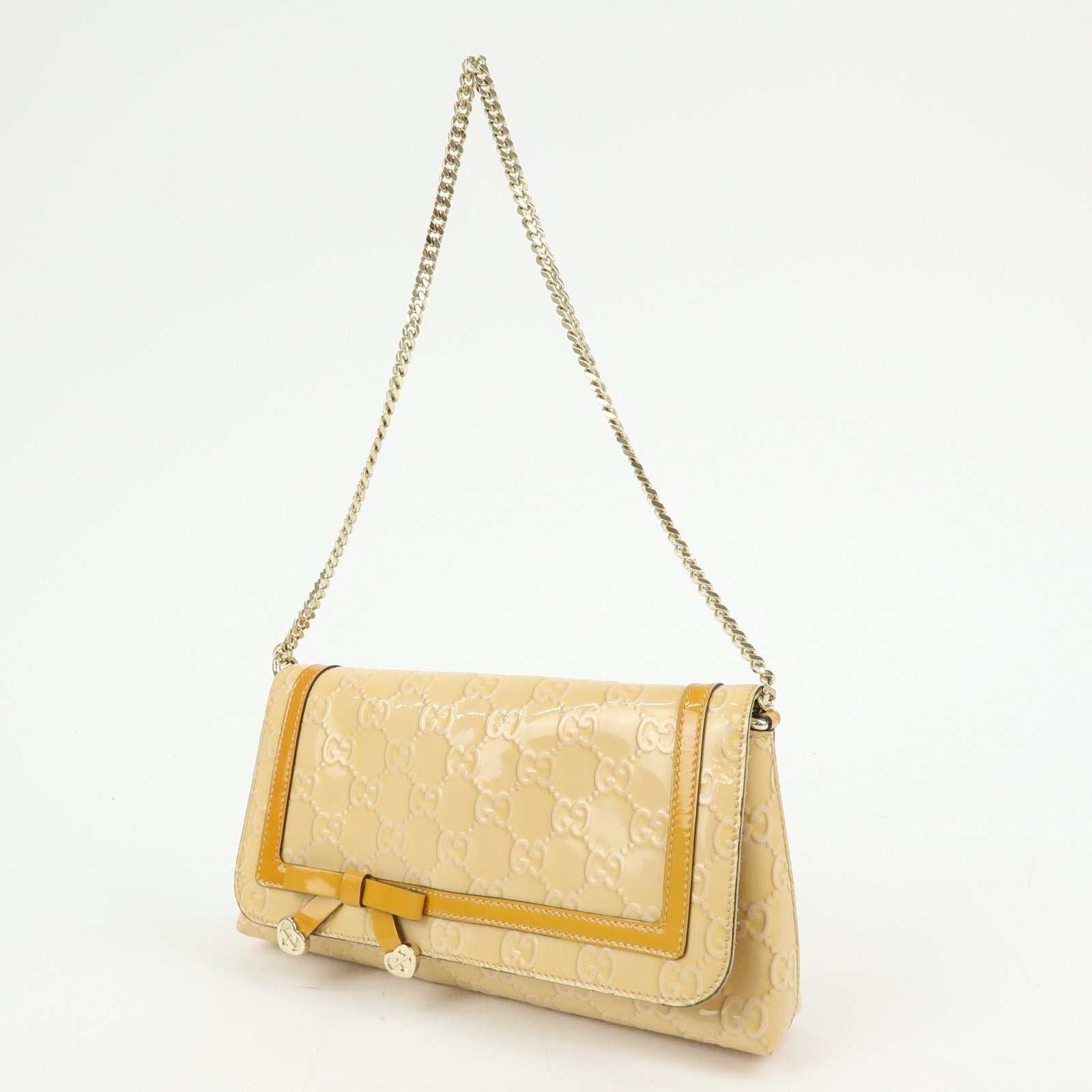 GUCCI InterlockingG Lovely Heart Patent Leather Broadway Bag 257611