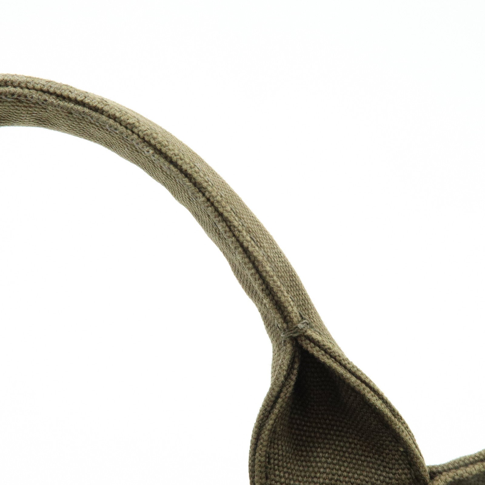 PRADA Canapa Mini Triangle Logo Canvas Tote Hand Bag Khaki BN2439