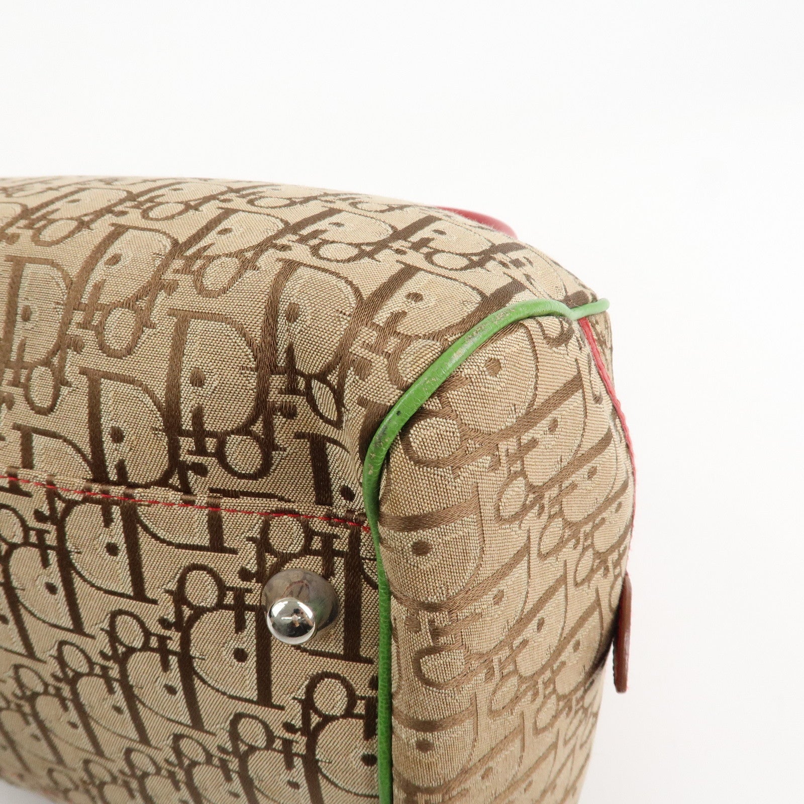 Christian Dior Rasta Trotter Canvas Boston Bag Beige 08RU0064 Used