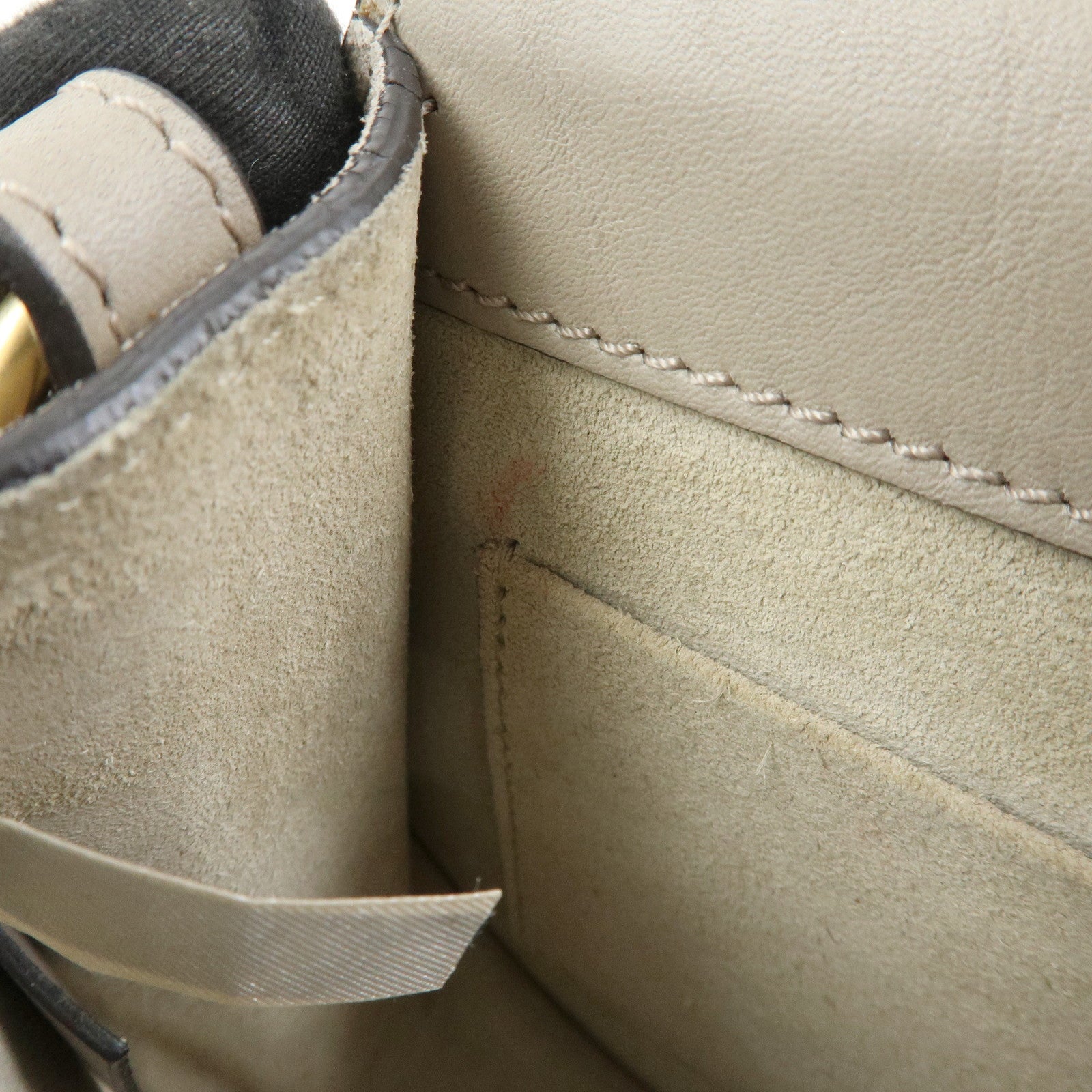 Chloe Nile Leather 2Way Bag Shoulder Bag Hand Bag Greige