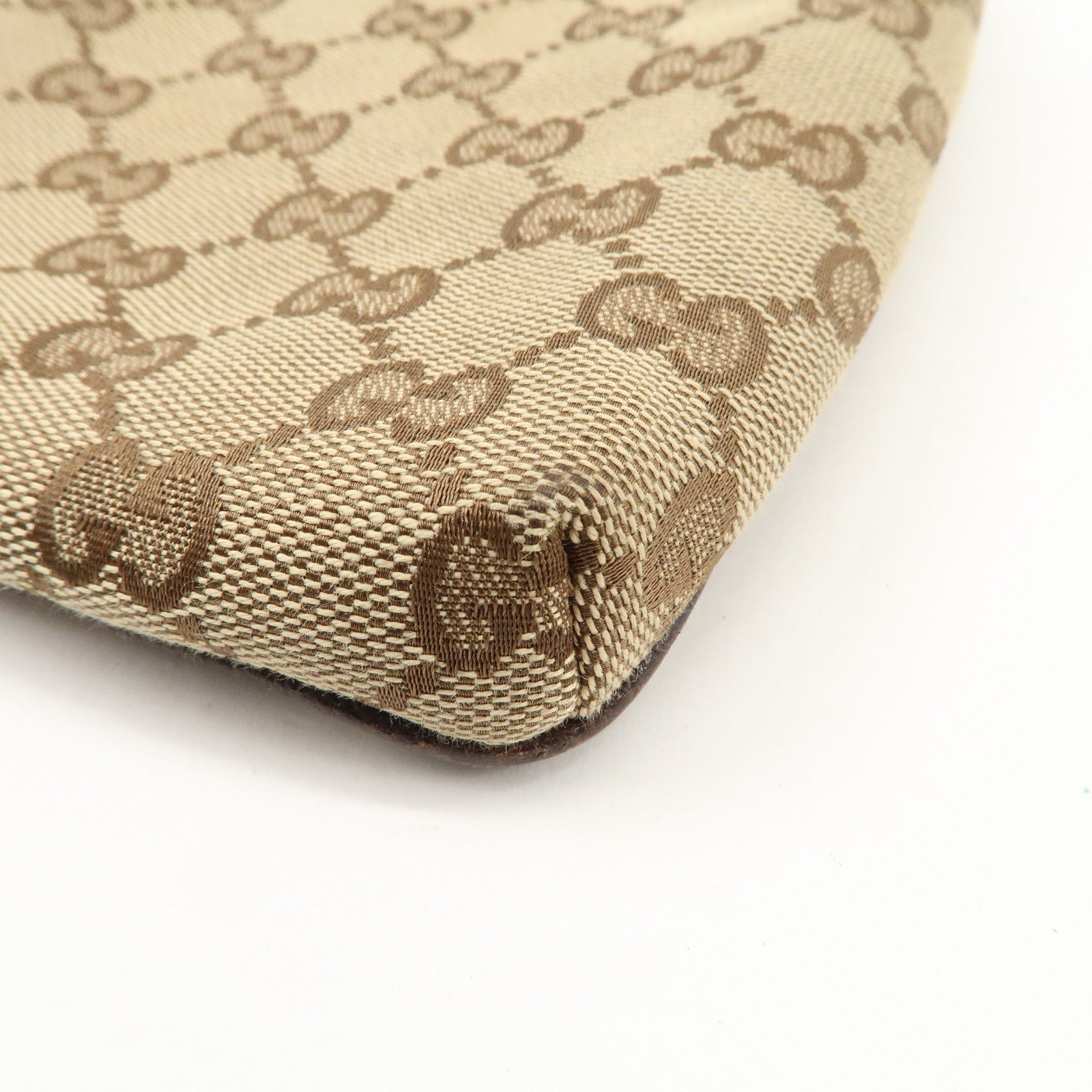 GUCCI Sherry GG Canvas Leather Shoulder Bag Beige Brown 141863 Used