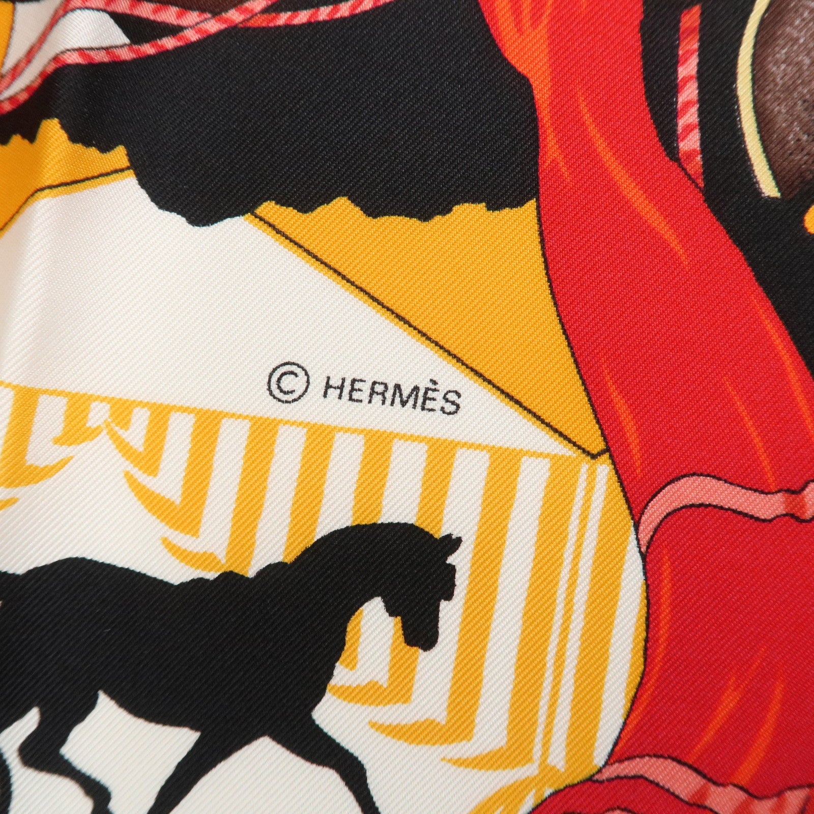 HERMES Carre 90 Silk 100% Scarf Les Voitures A Transformation Black Used