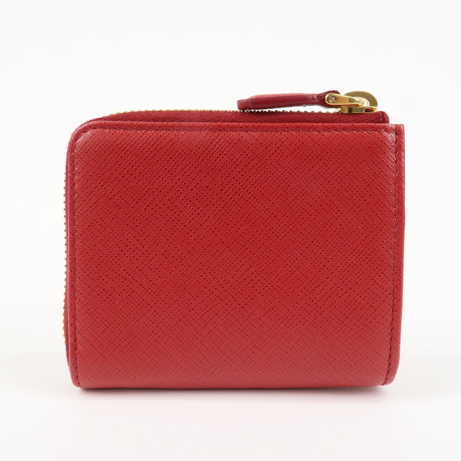 PRADA Leather Zippy Coin Case Red Gold Hardware 1ML025 Used