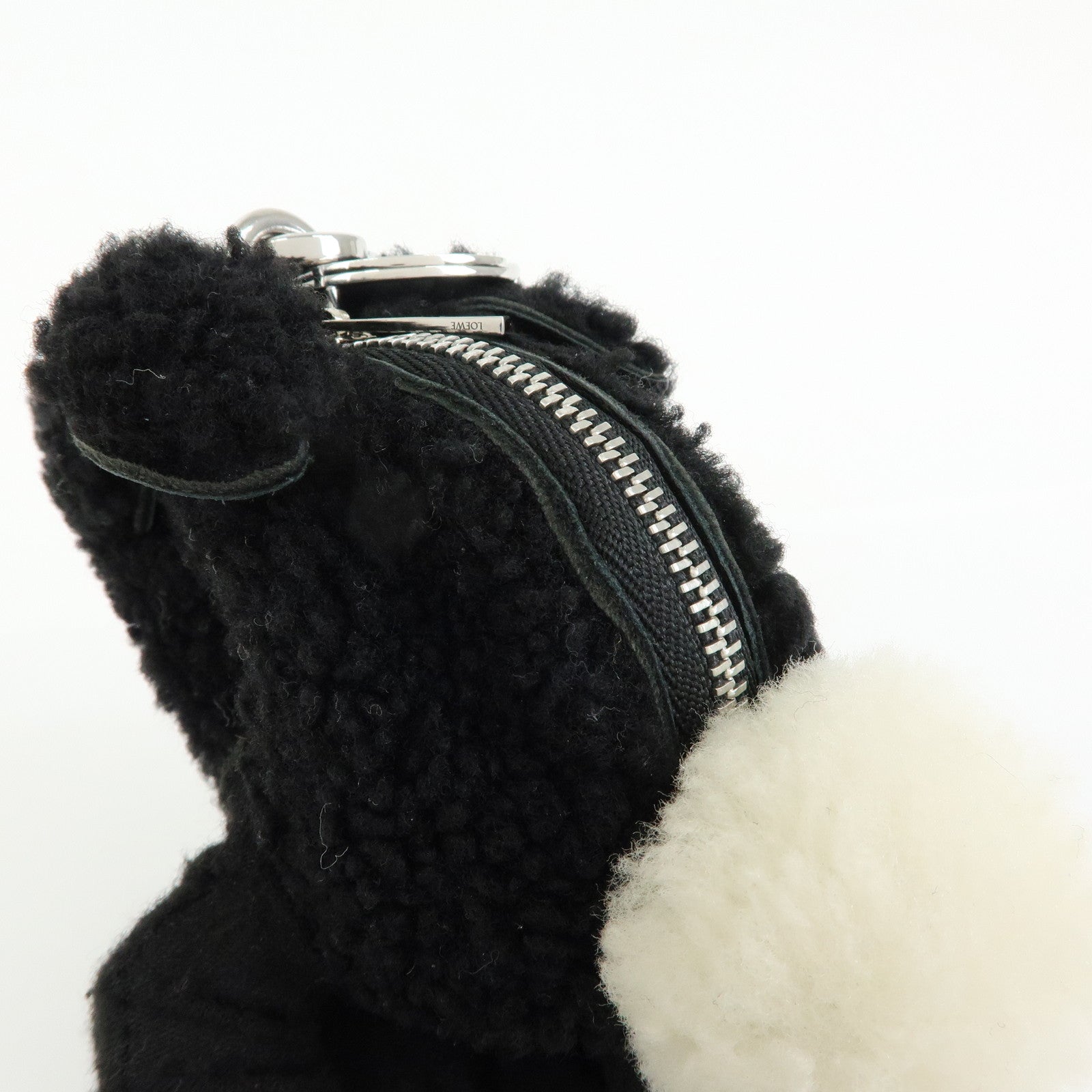 LOEWE Leather Rabbit Coin Case Coin Purse Black White