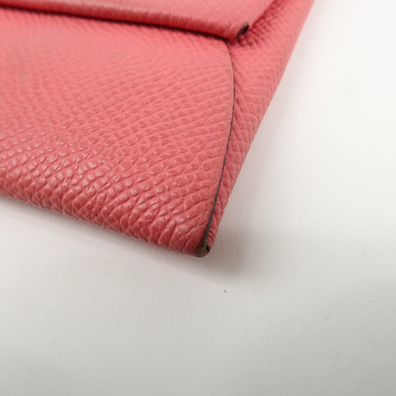 HERMES Bastia Epsom Leather Coin Case A Stamped Rose Azalee Used