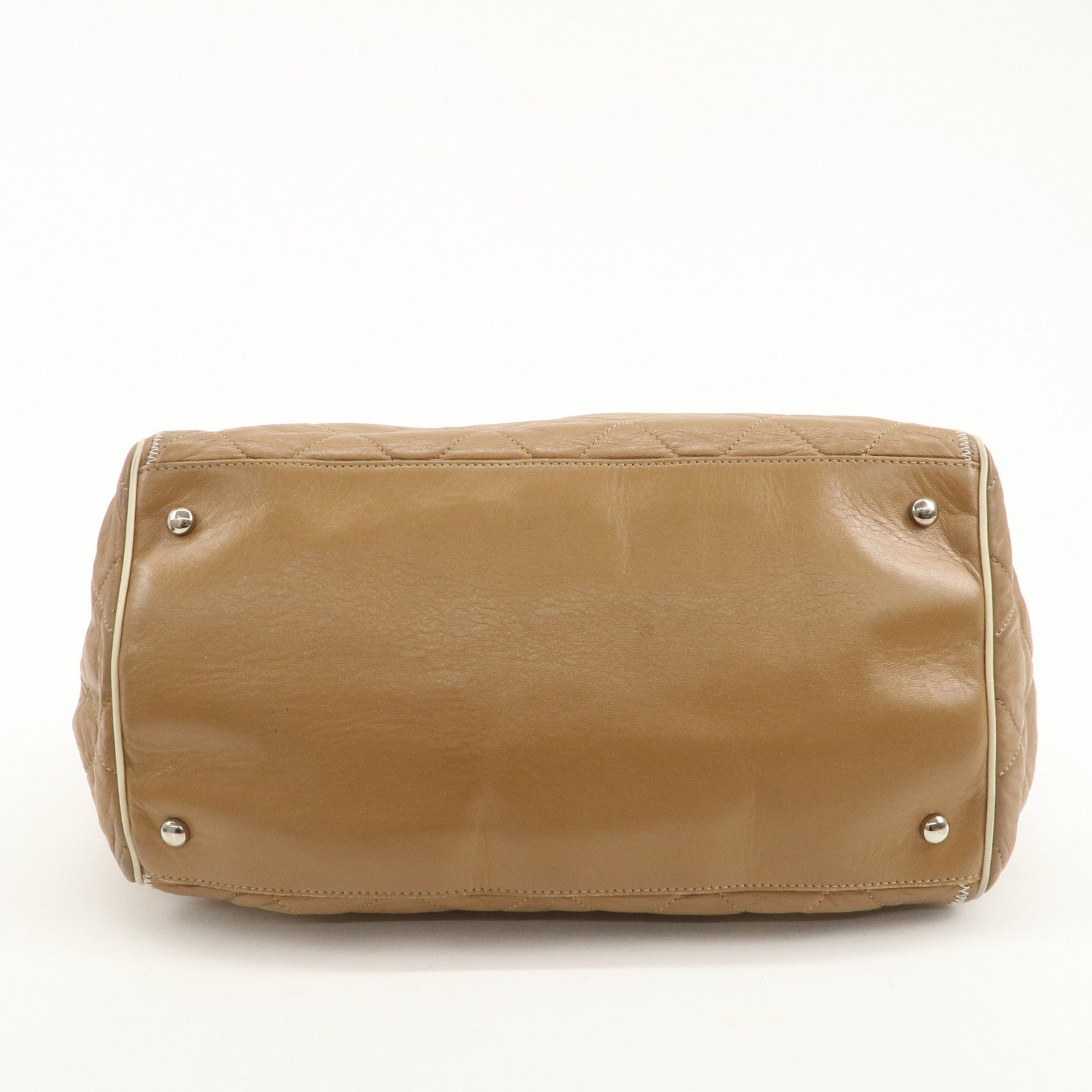 CHANEL East West Chain Shoulder Bag Hand Bag Tote Bag Brown