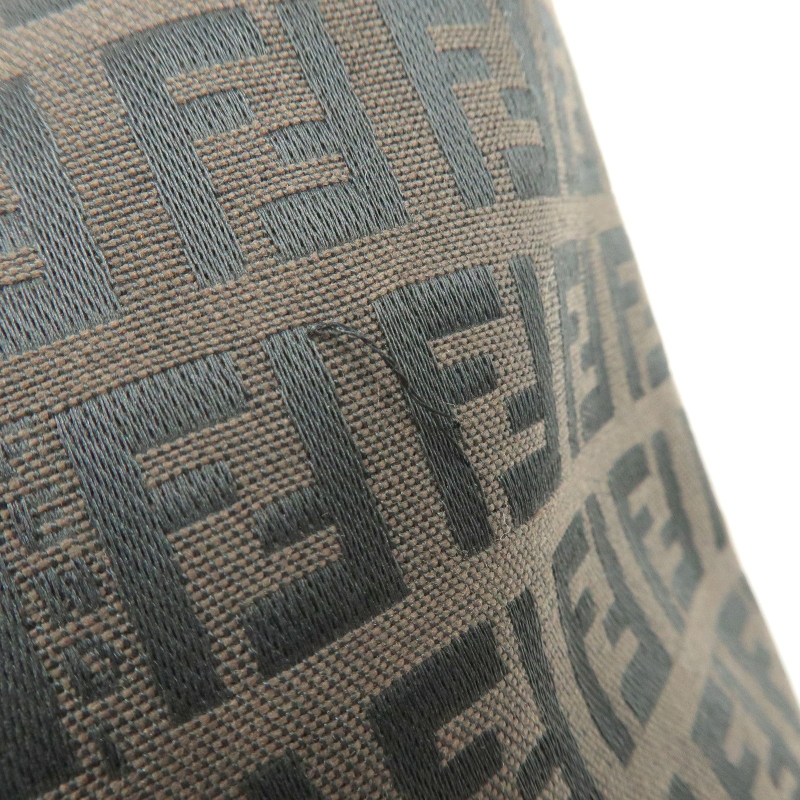 FENDI Zucca Canvas Leather Shoulder Bag Brown Black 7VA003