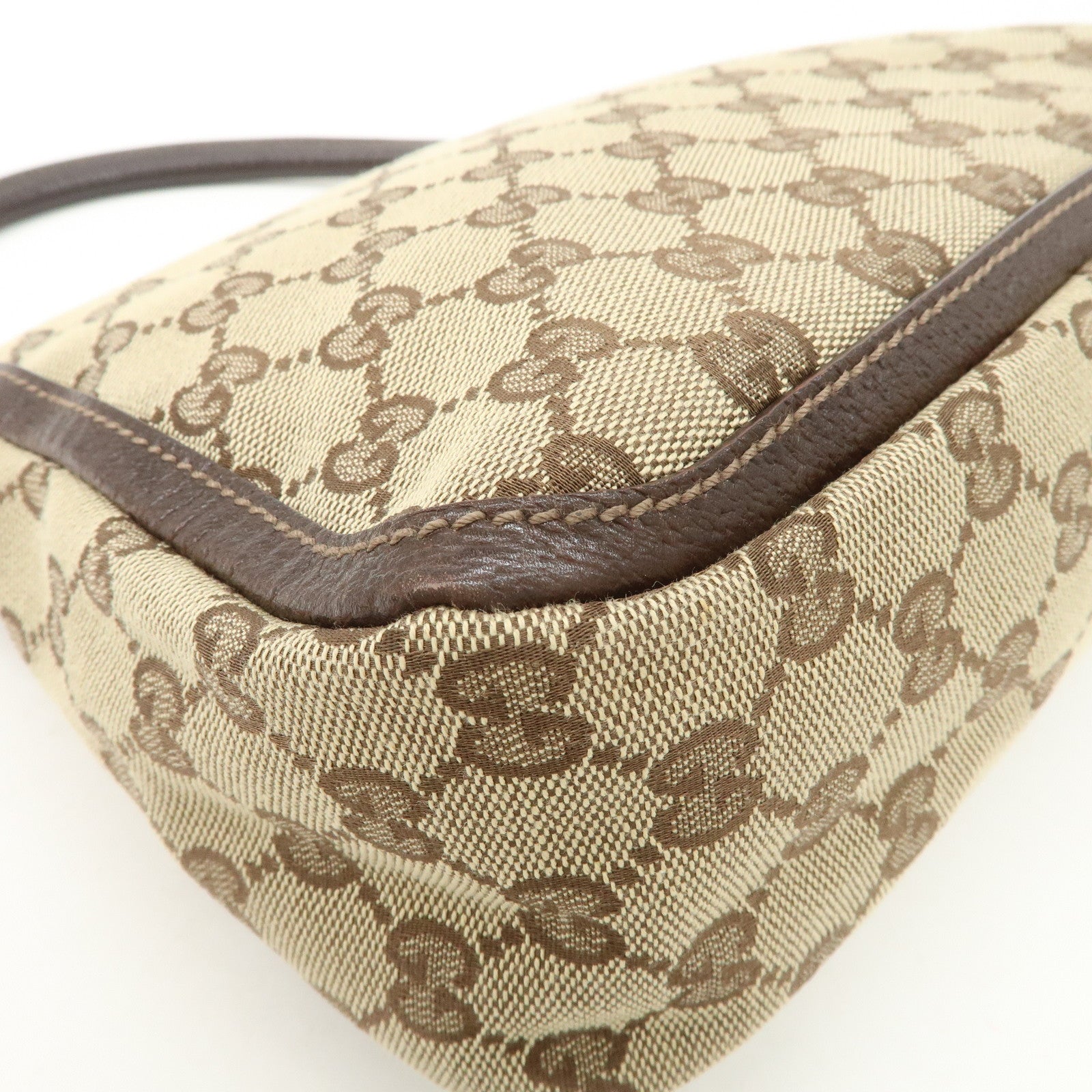 GUCCI GG Canvas Shoulder Bag Hand Bag Beige Brown 146244