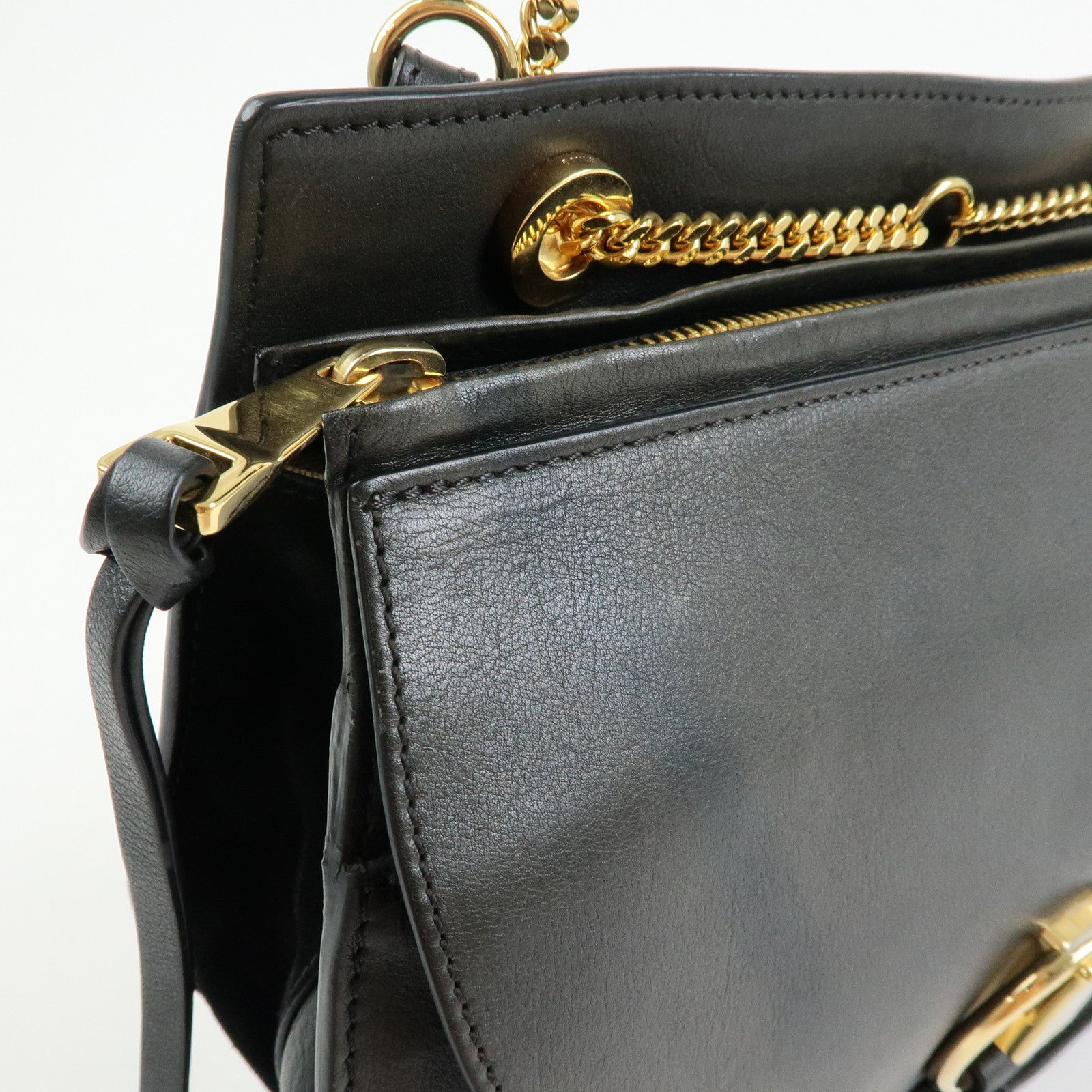 Chloe Goldie Leather 2Way Bag Shoulder Bag Hand Bag Black