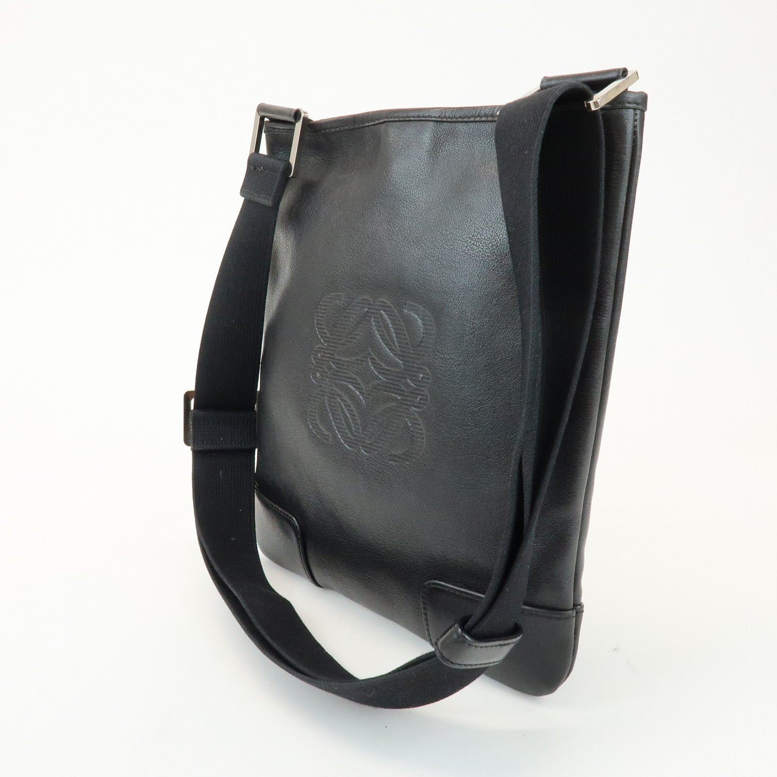LOEWE Anagram Leathe Shoulder Bag Crossbody Bag Black