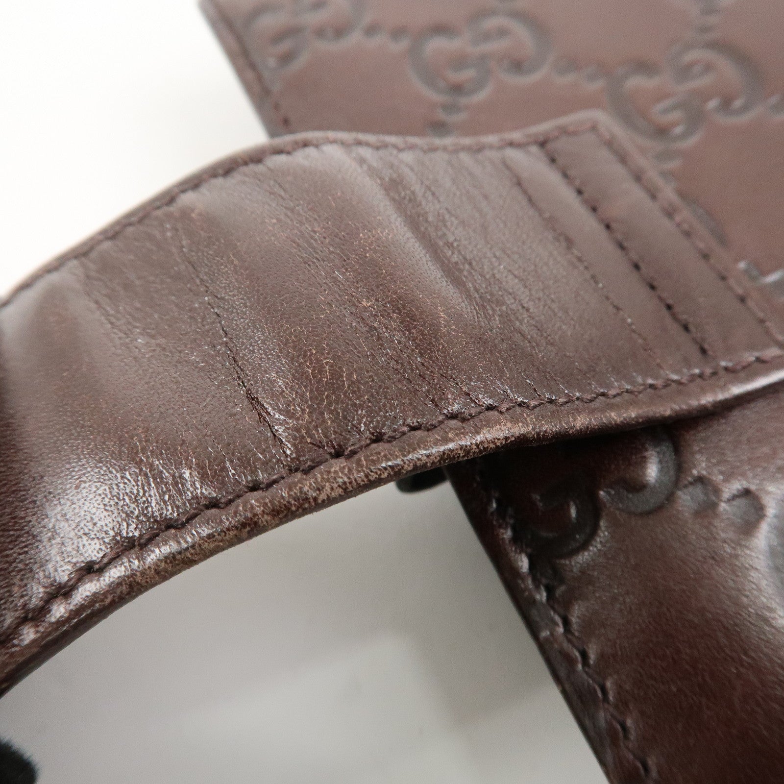 GUCCI Guccissima Leather Planner Cover Dark Brown 115240 Used