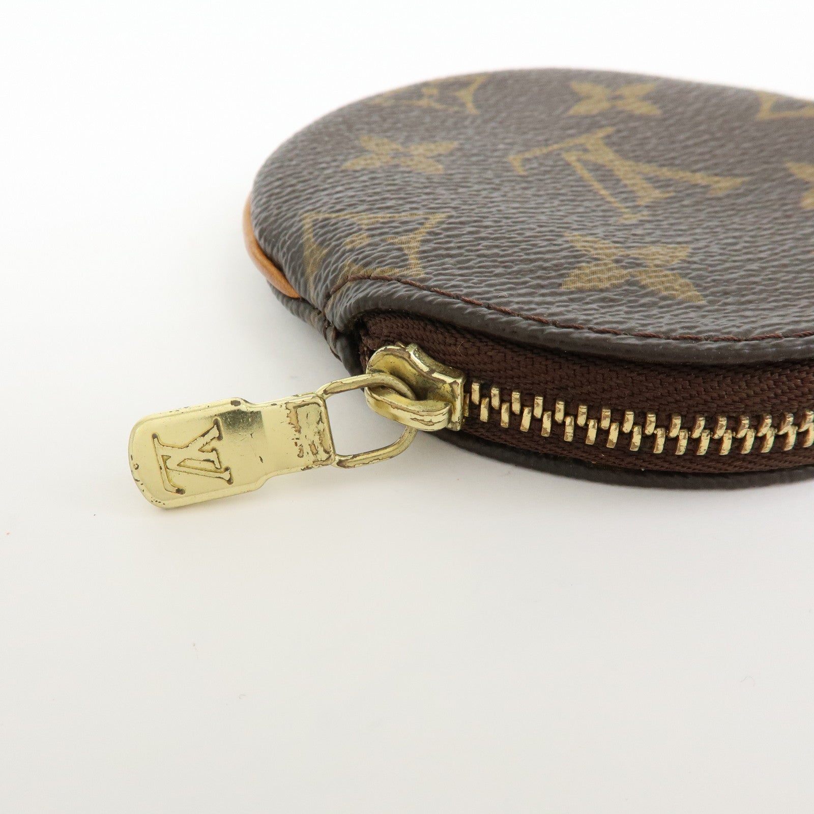 Louis Vuitton Monogram Porte Monnaie Rond Coin Case Brown M61926