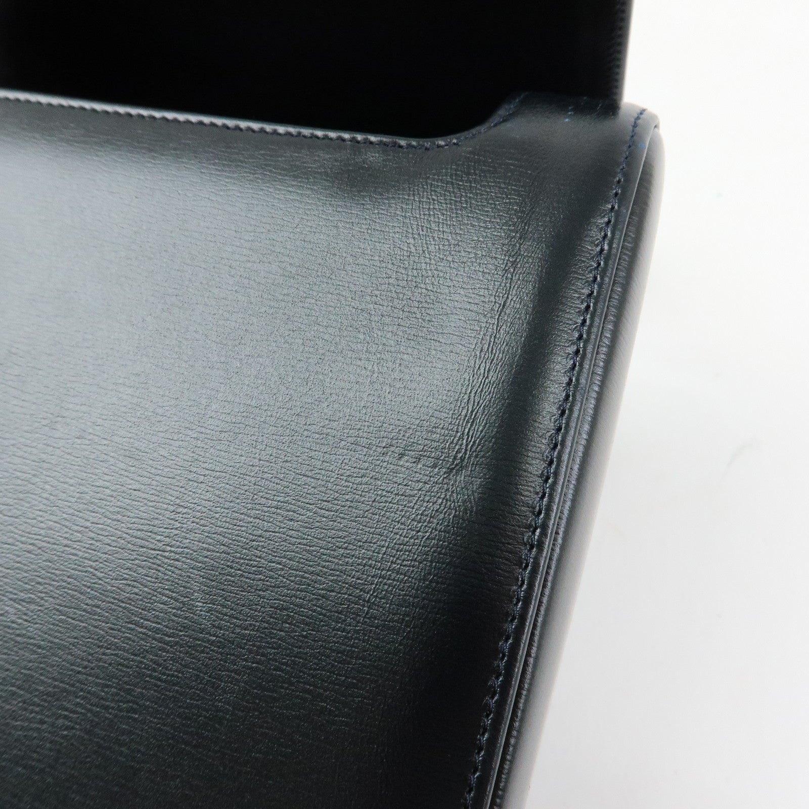 Cartier Sapphire Line Leather Clutch Bag Flat Pouch Dark Navy