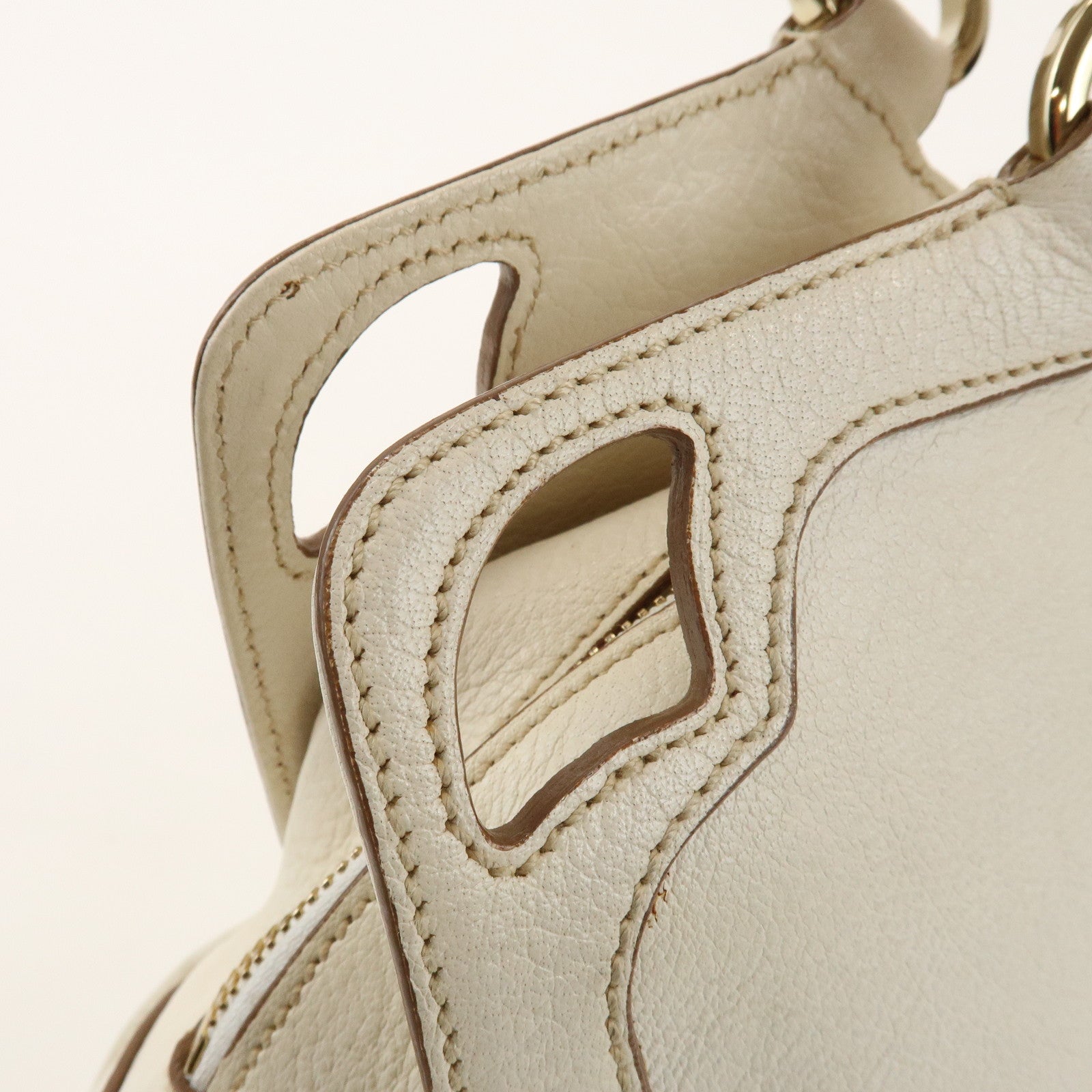 Cartier Must Line Marcello Leather 2Way Hand Bag Tote Bag White
