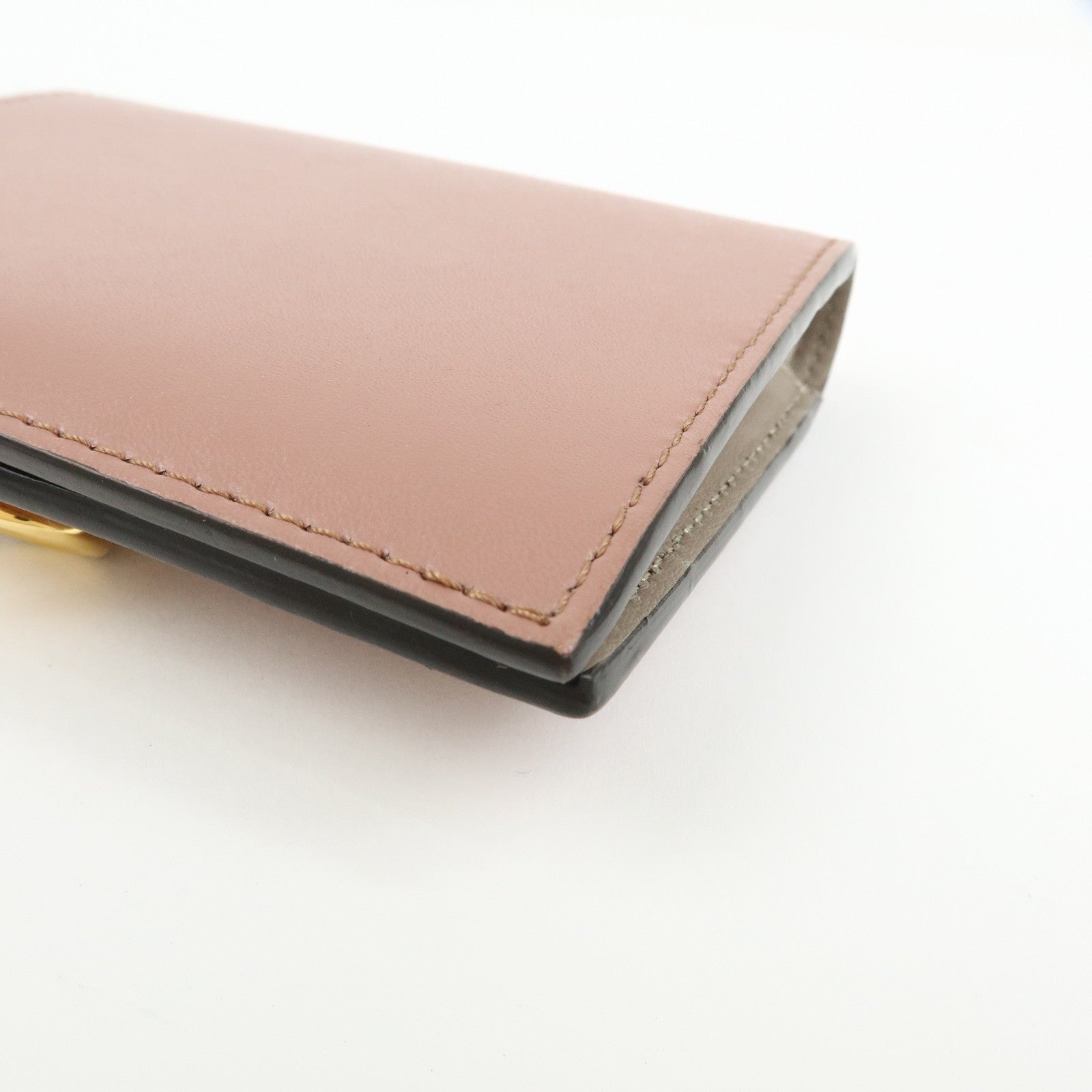 FENDI By The Way Leather Bi-fold Compact Wallet Light Pink 8M0387