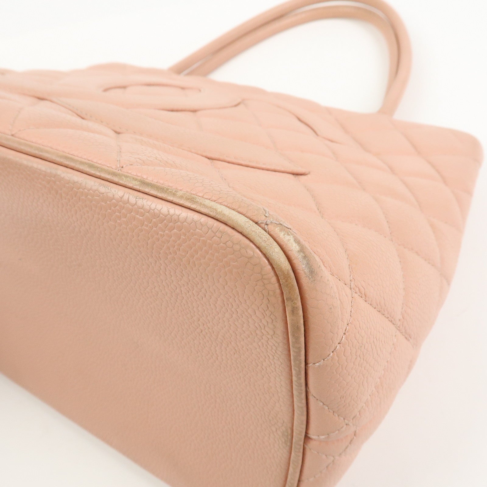 CHANEL Matelasse COCO Mark Medallion Tote Bag Hand Bag Pink A01804