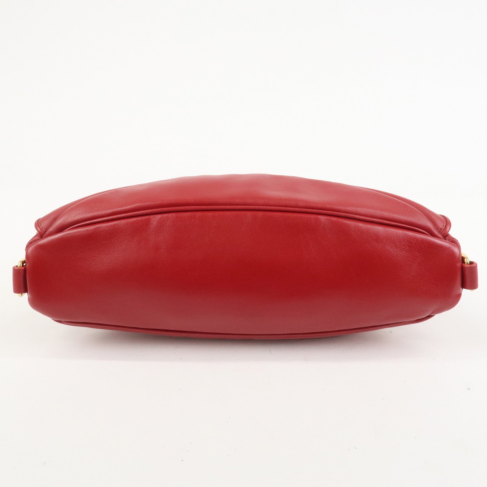 CELINE Leather C Charm Waist Bag Body Bag Red