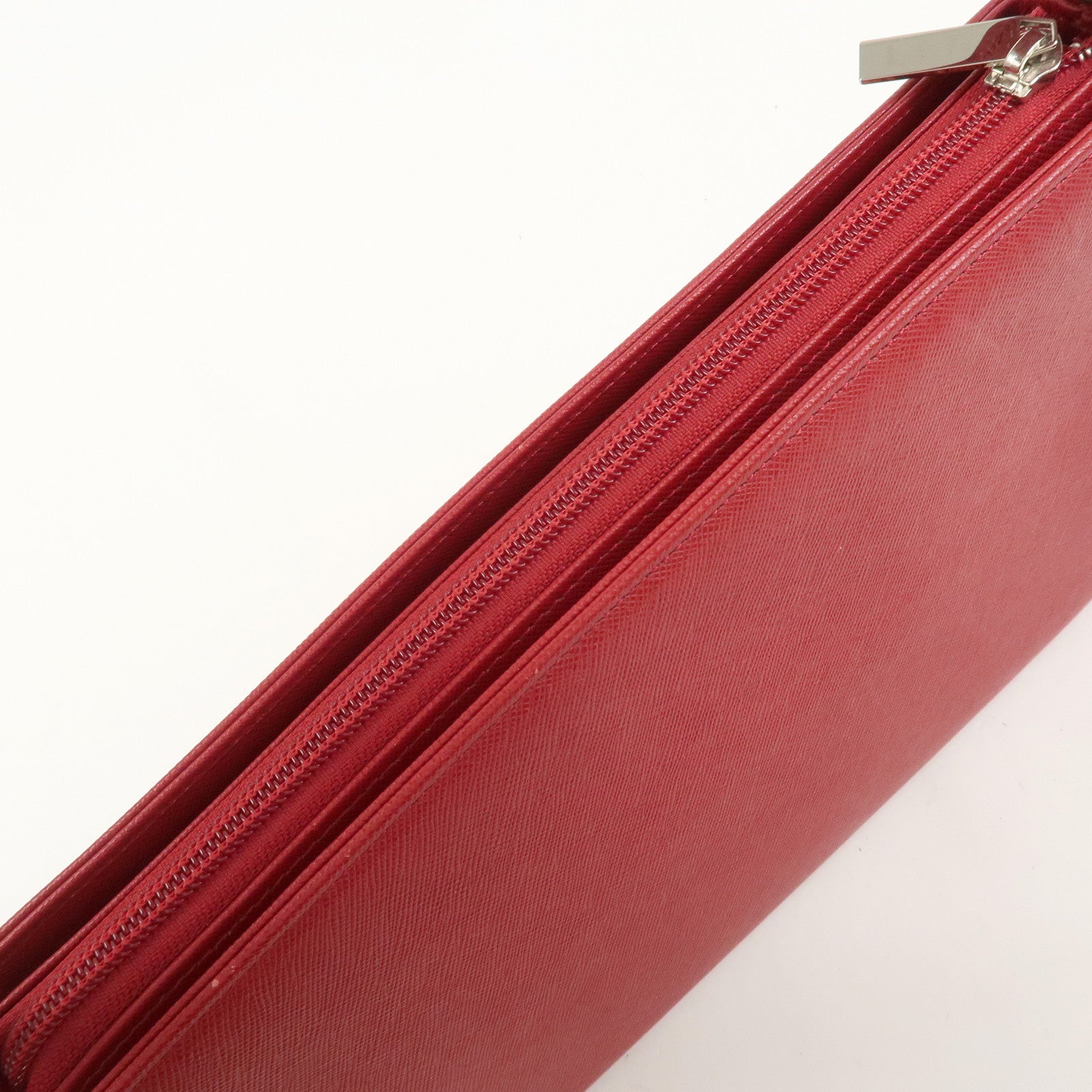 BURBERRY Logo Leather Shoulder Bag Hand Bag Red