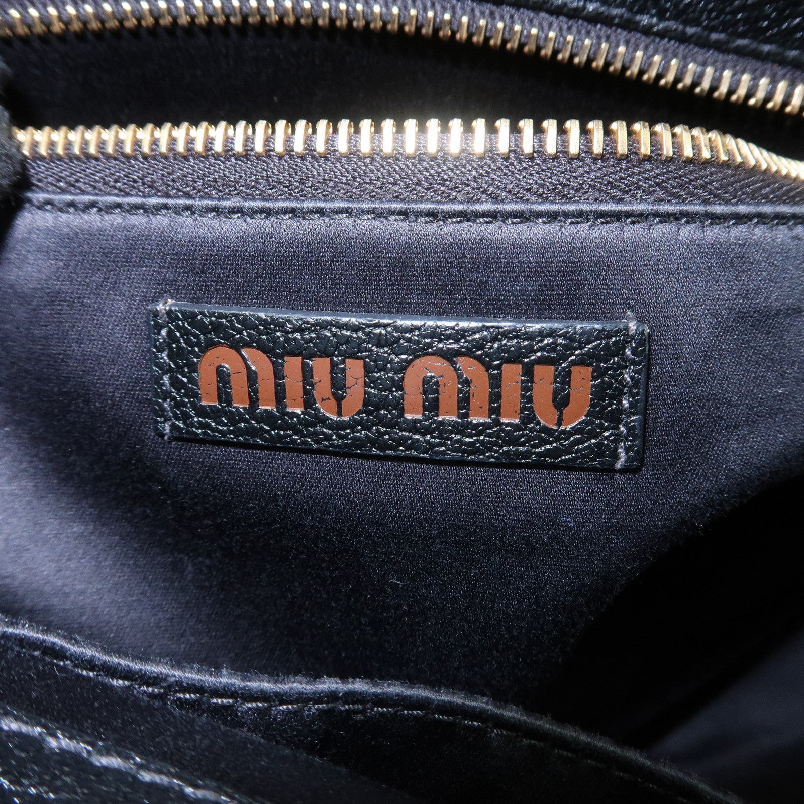 MIU MIU Jacquard Leather 2Way Bag Hand Bag Shoulder Bag 5BA130