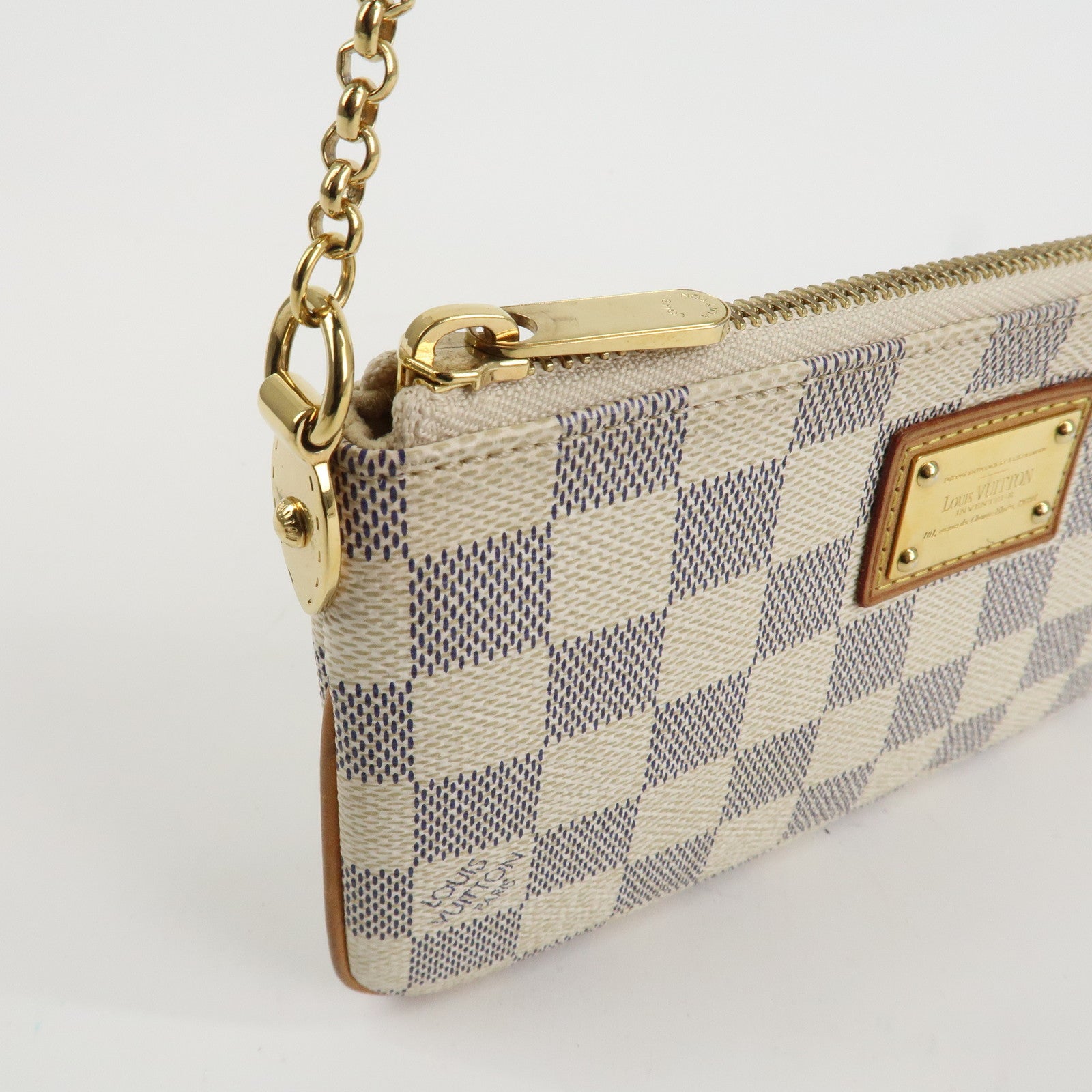 Louis Vuitton Damier Azur Pochette Milla MM Mini Pouch N60027 Used