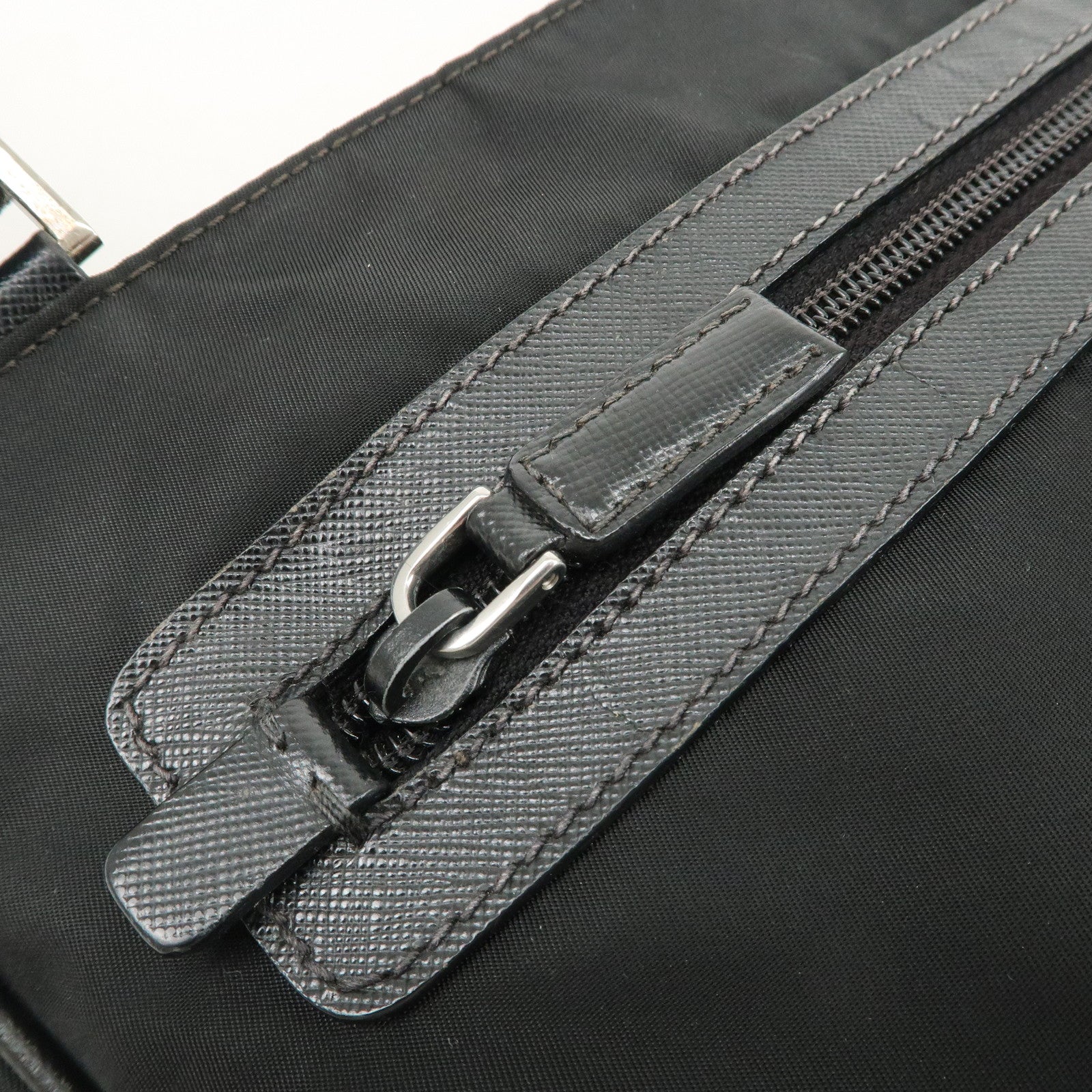 PRADA Triangle Logo Nylon Shoulder Bag Crossbody Bag Black Used