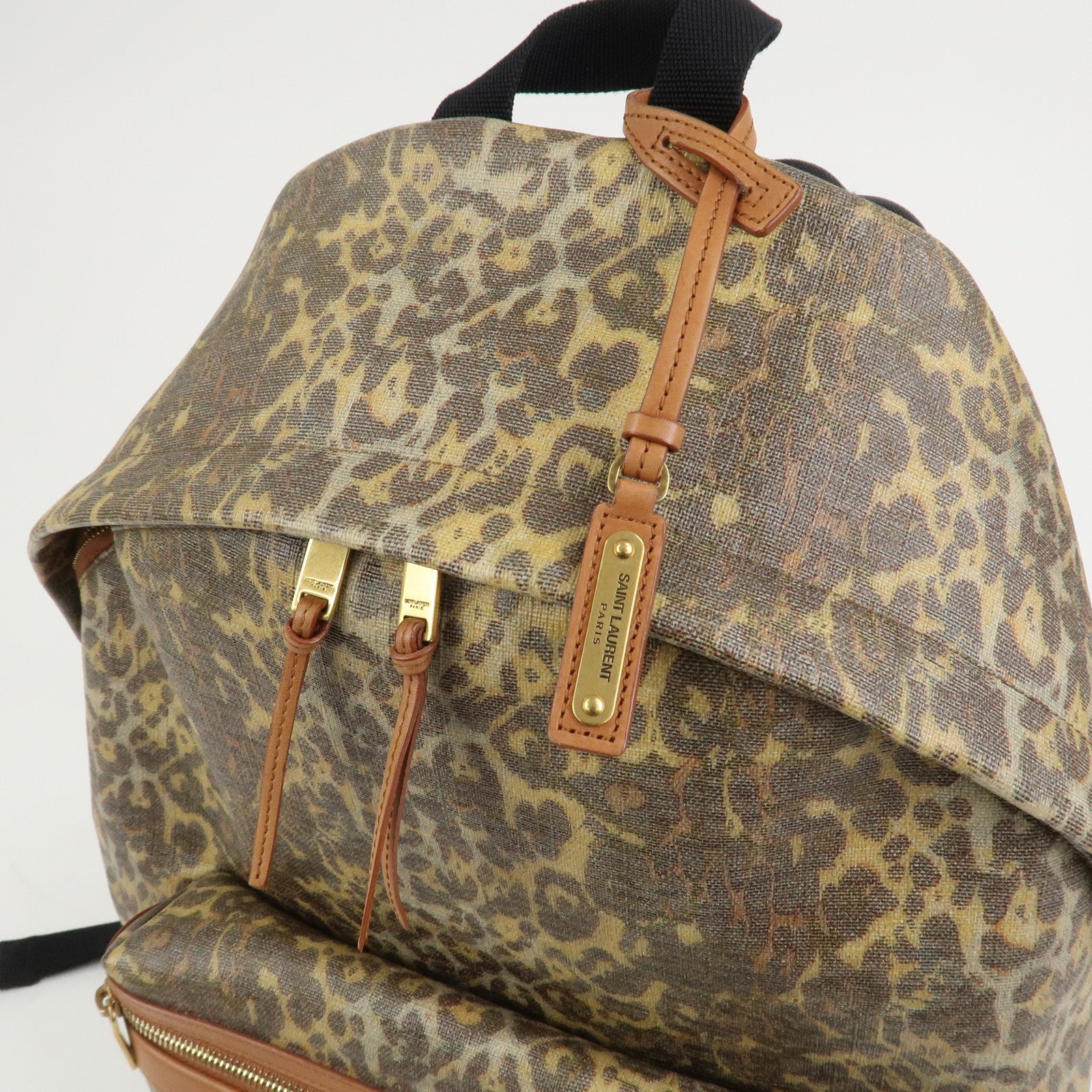 SAINT LAURENT PARIS PVC Leather Backpack Rucksuck Animal 534967