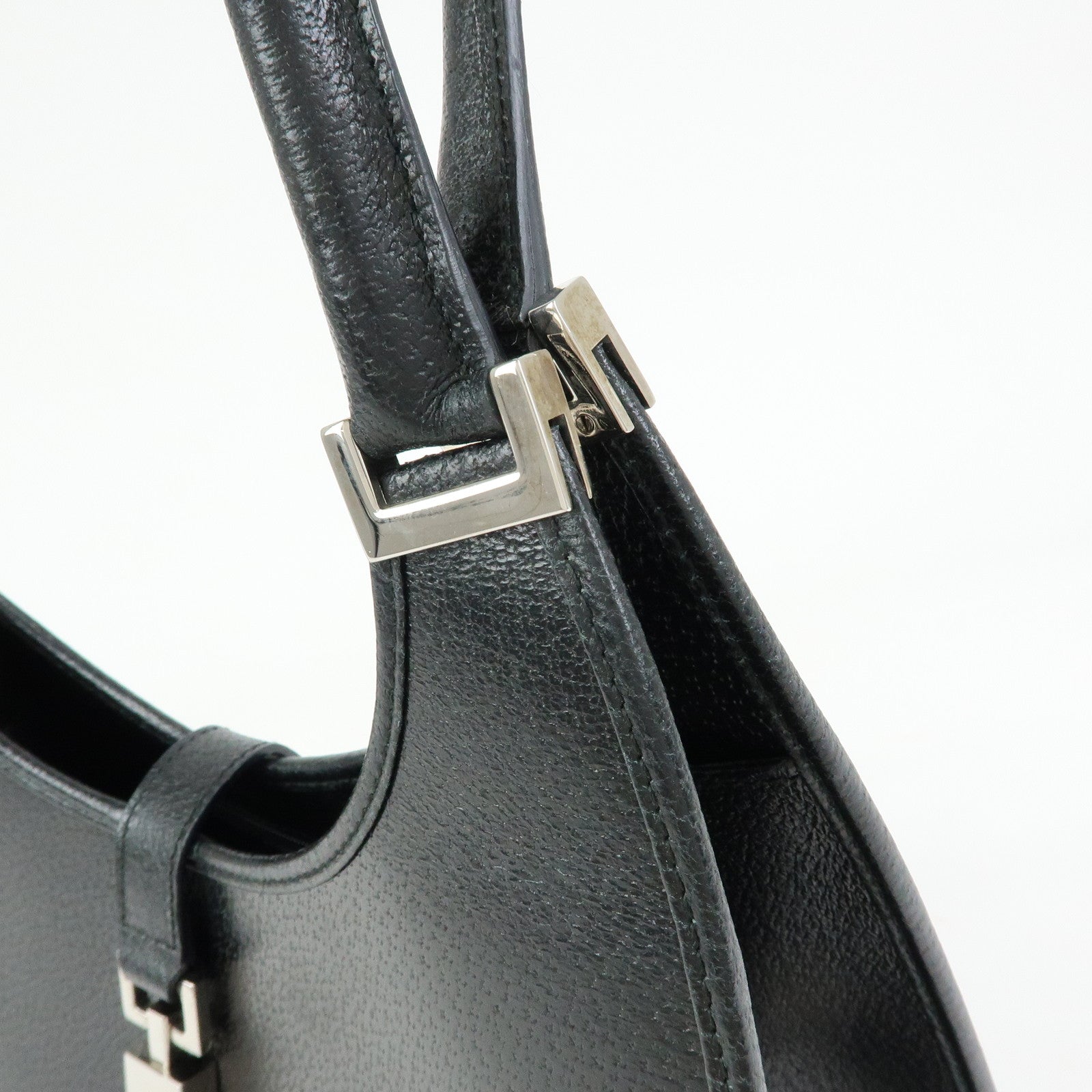 GUCCI Jackie Leather Shoulder Bag Hand Bag Black 002.1067