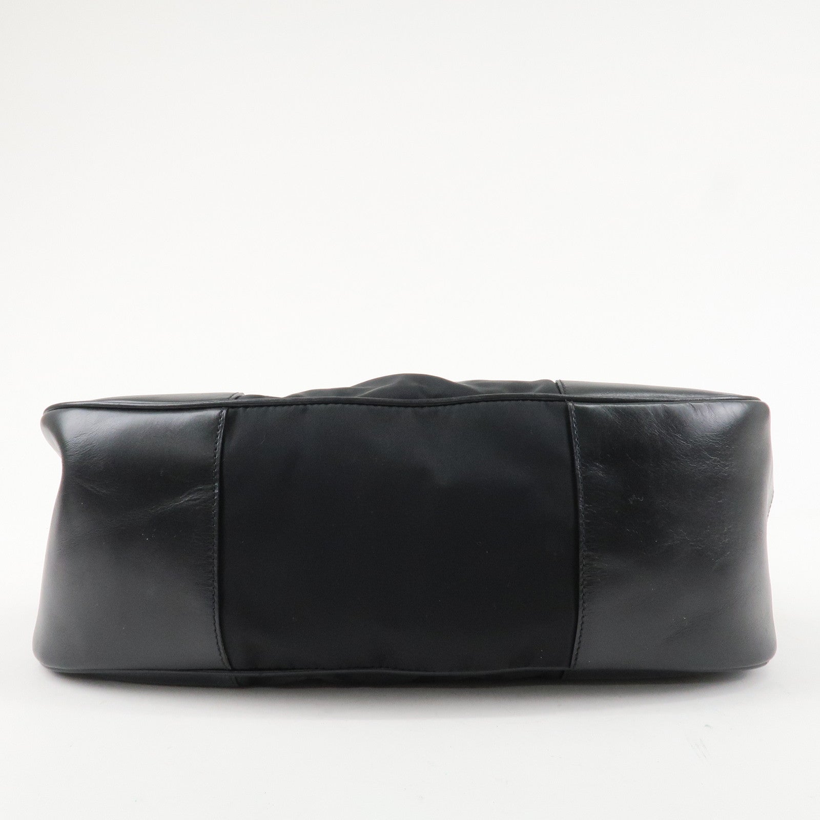 PRADA Moon Silhouette Shoulder Bag Hand bag Black Silver HDW BR0828 Used