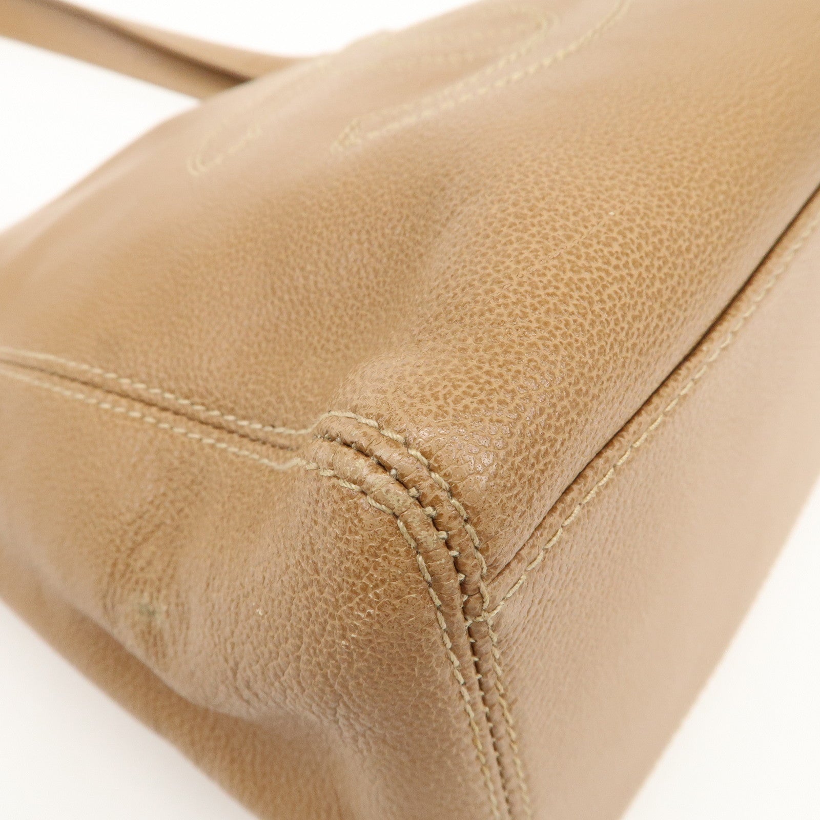 CHANEL COCO Mark Caviarskin Leather Shoulder Bag Tote Bag Brown Used