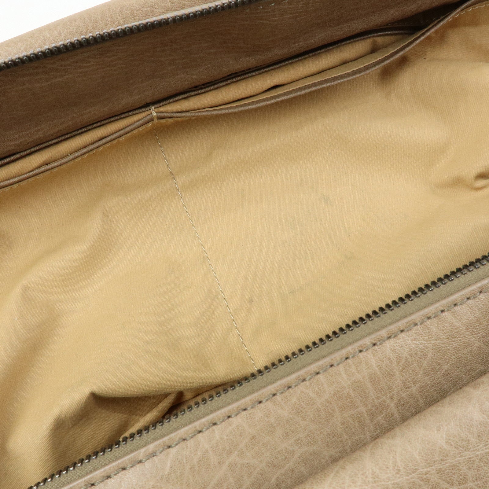 BOTTEGA VENETA Canvas Leather Boston Bag Hand Bag Beige 145119