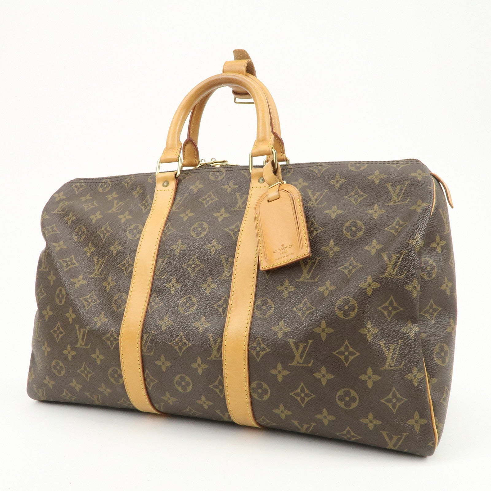 Louis Vuitton Monogram Keep All 45 Boston Bag Brown M41428