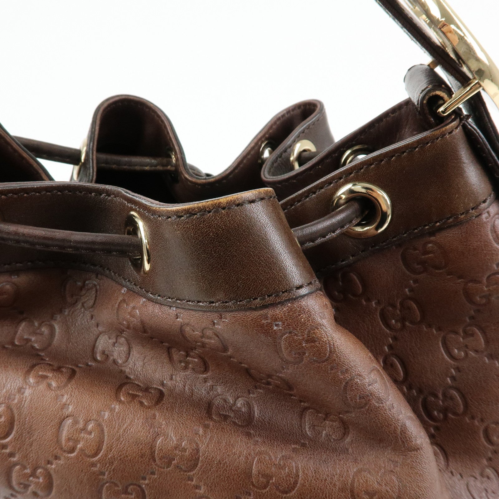 GUCCI Interlocking G Guccissima Leather Shoulder Bag Brown 223951