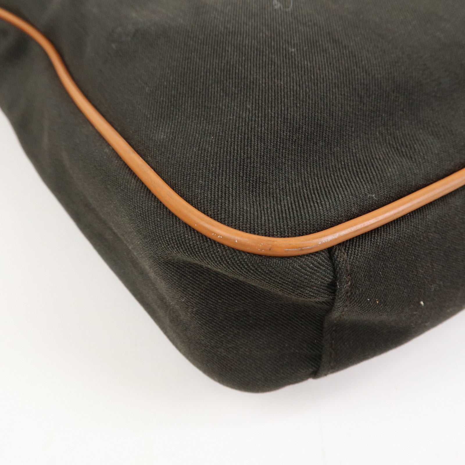 GUCCI Canvas Leather Shoulder Bag Hand Bag Dark Brown 019・0460