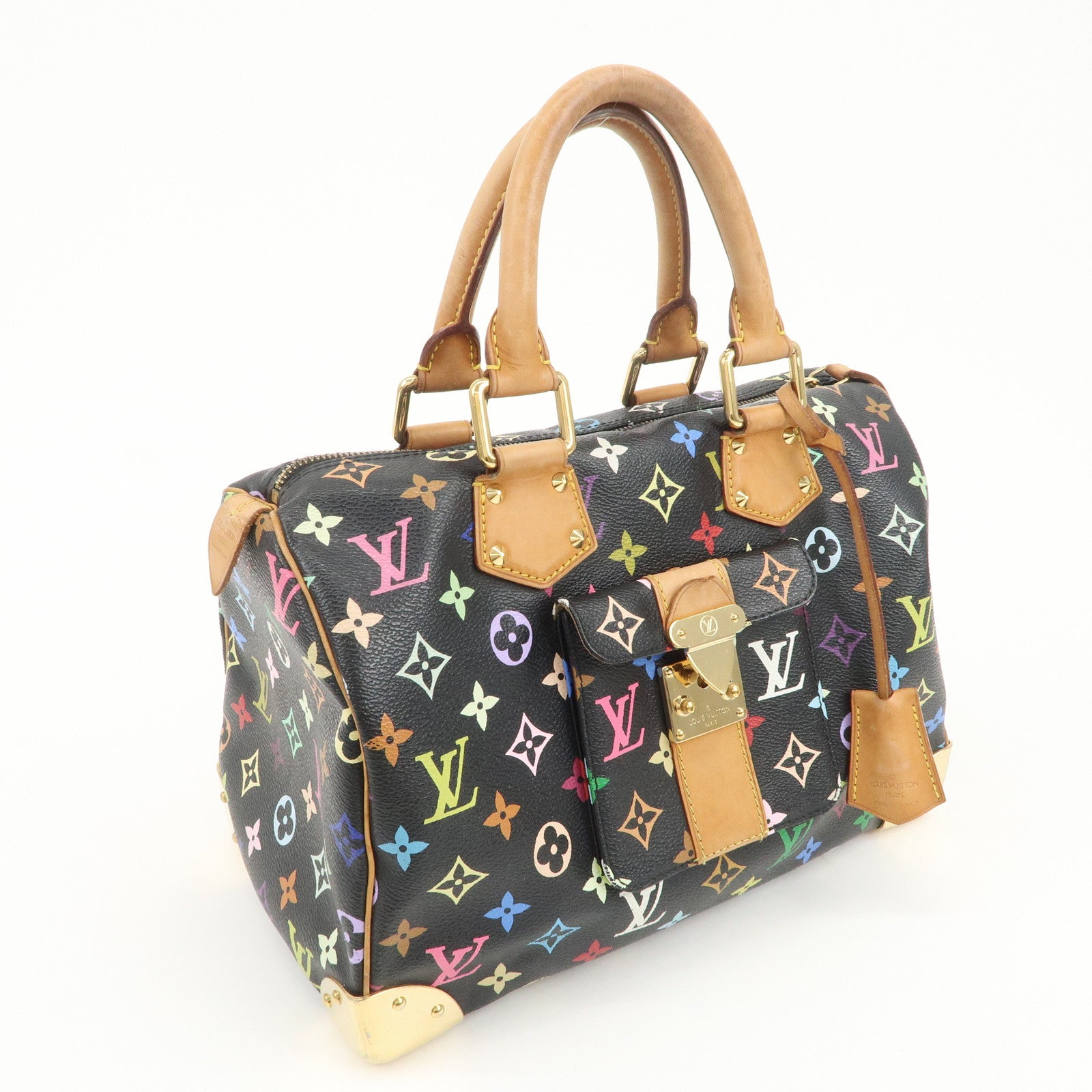 Louis Vuitton Monogram Multicolor Speedy 30 Boston Bag Noir M92642