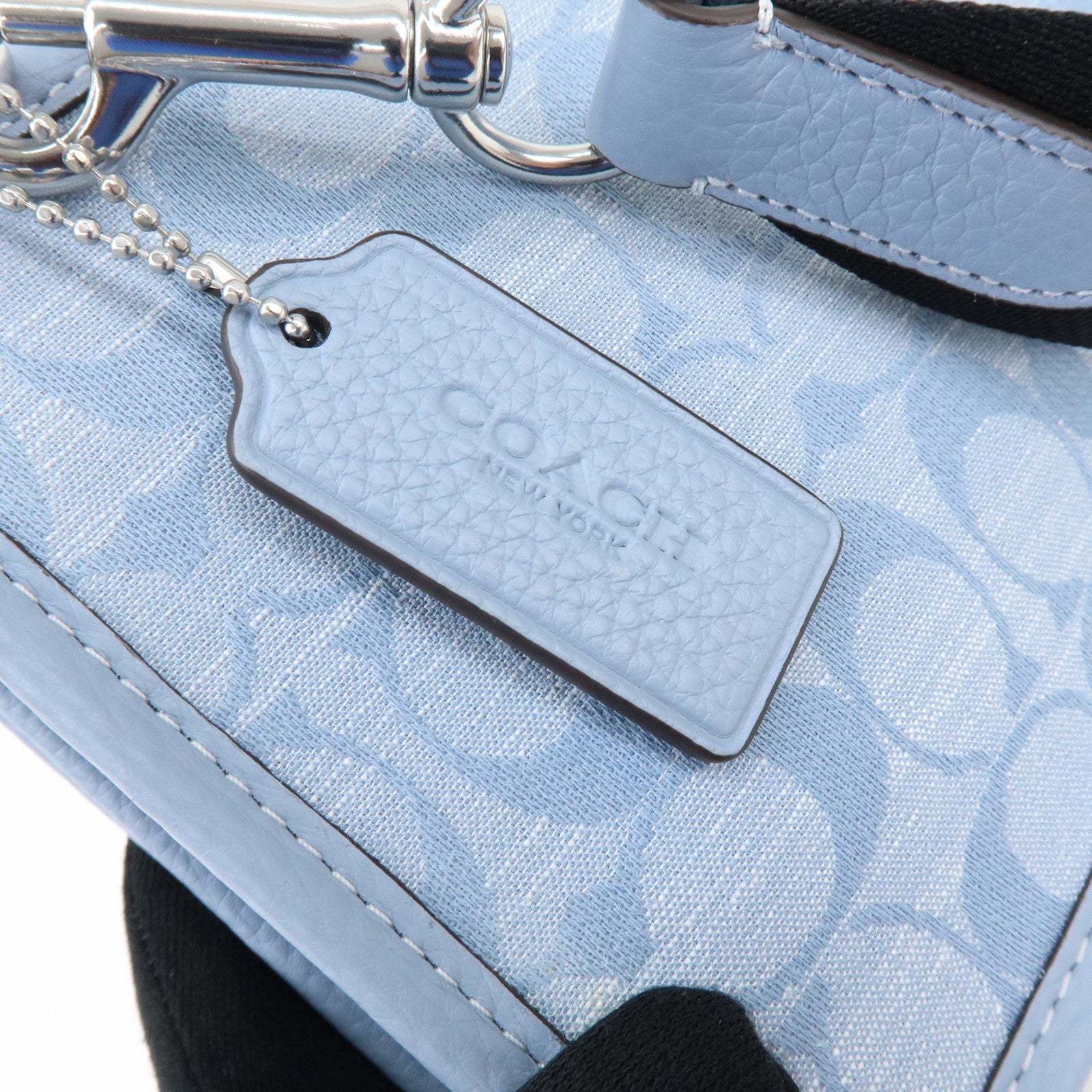 COACH Signature Canvas Leather Shoulder Bag Crossbody Bag Blue