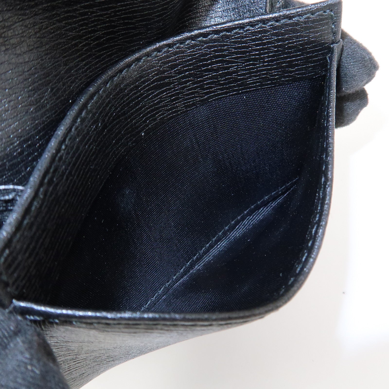 GUCCI Interlocking G Leather Card Case Black 306717