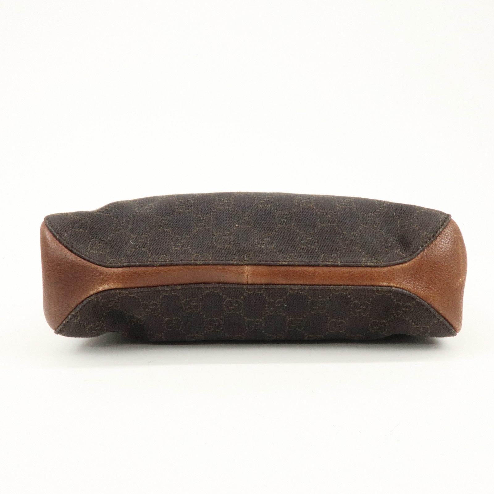 GUCCI Horsebit GG Canvas Leather Tote Bag Shoulder Bag Brown 101971