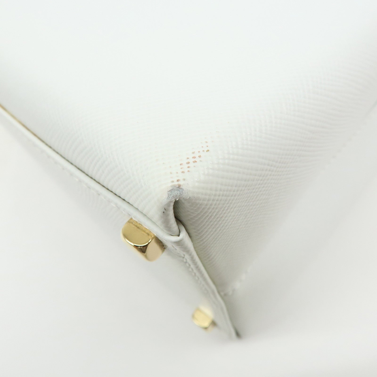 Ferragamo Gancini Leather 2Way Bag Hand Bag Shoulder Bag White