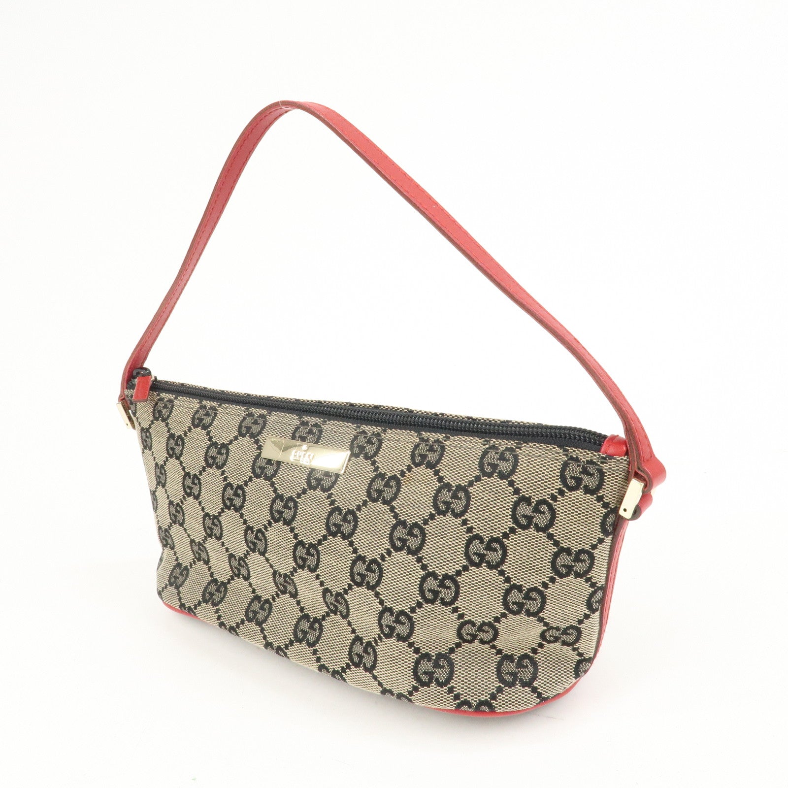 GUCCI Boat Bag GG Monogram Canvas Pouch Hand Bag 039.1103