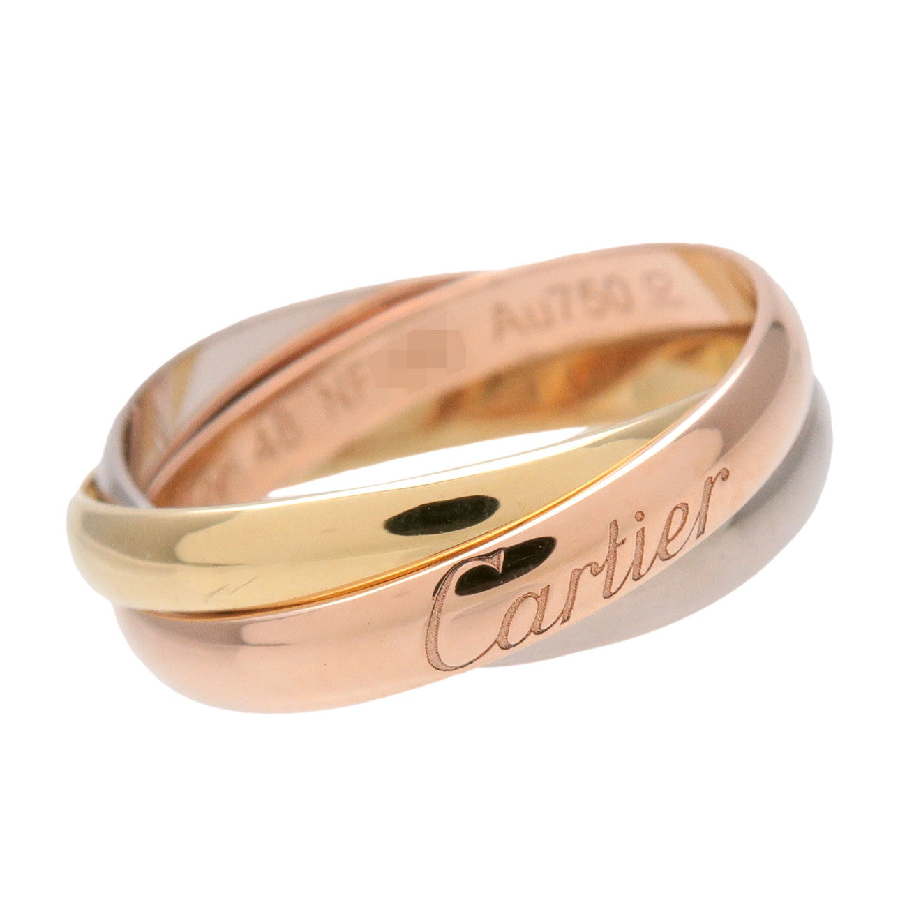 Cartier Trinity Ring SM K18 750YG/WG/PG #48 US4.5 EU48 HK10