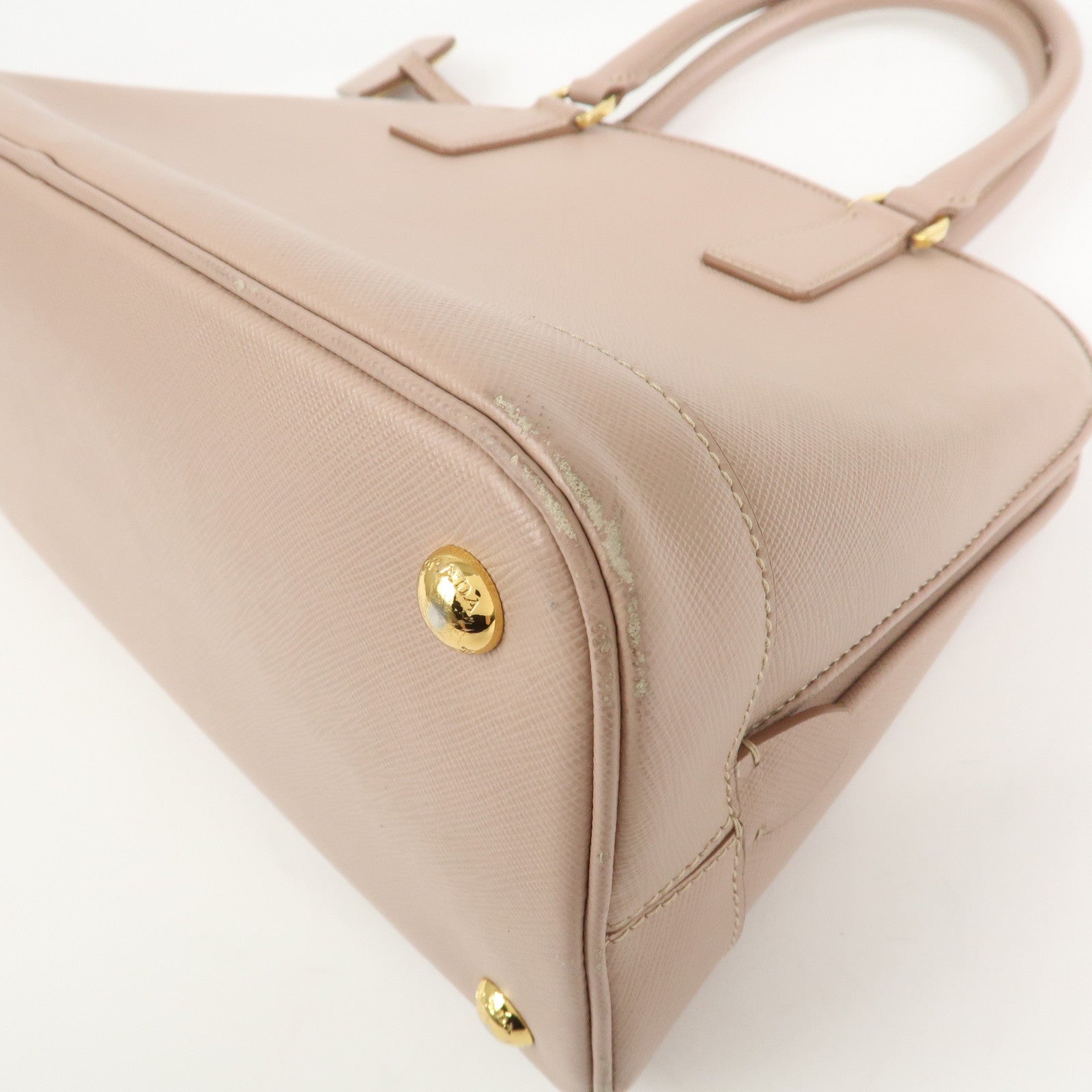 PRADA Triangle Logo Saffiano Leather 2Way Bag Hand Bag Pink BN2567