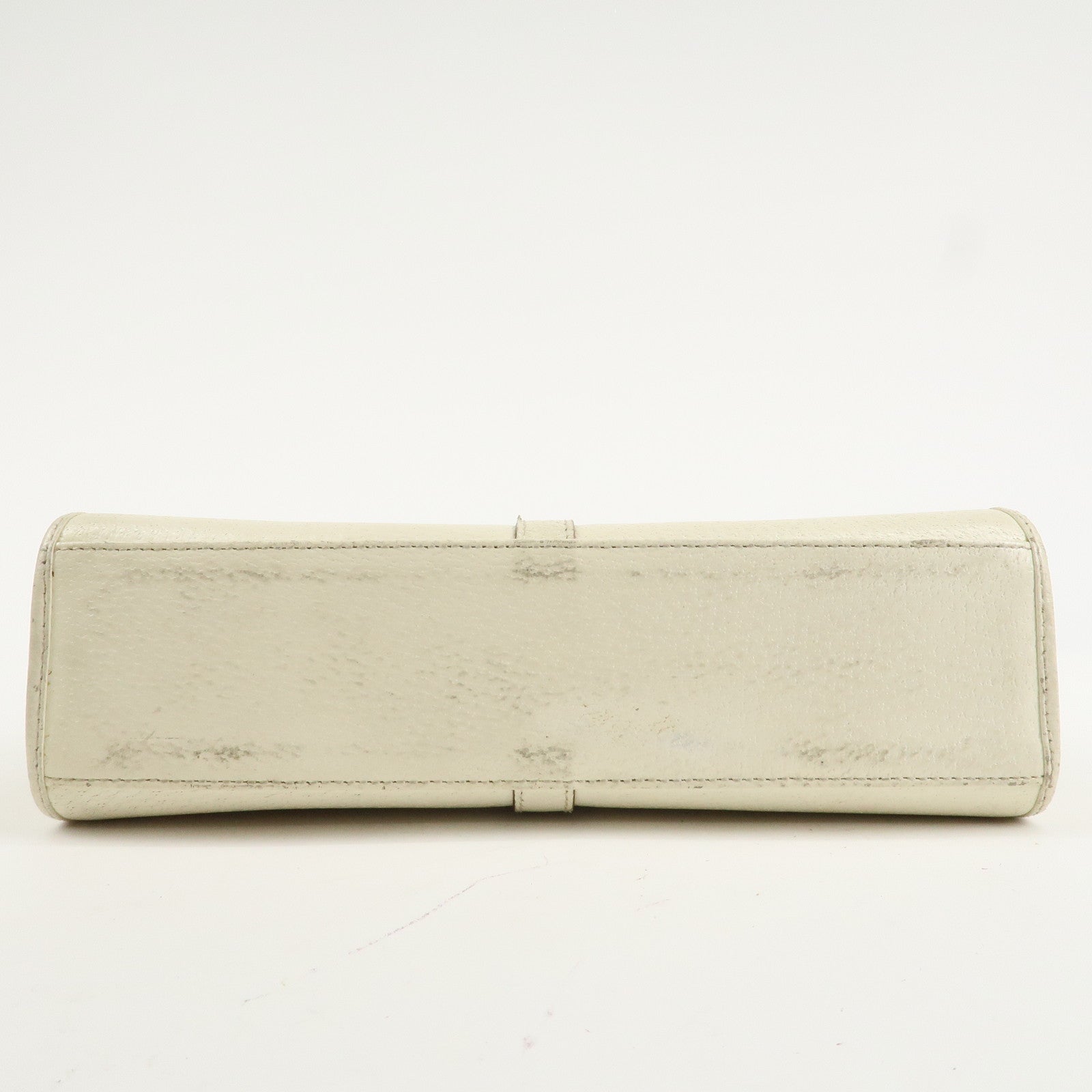 GUCCI Jackie Leather Shoulder Bag Hand Bag Ivory Silver HDW Used