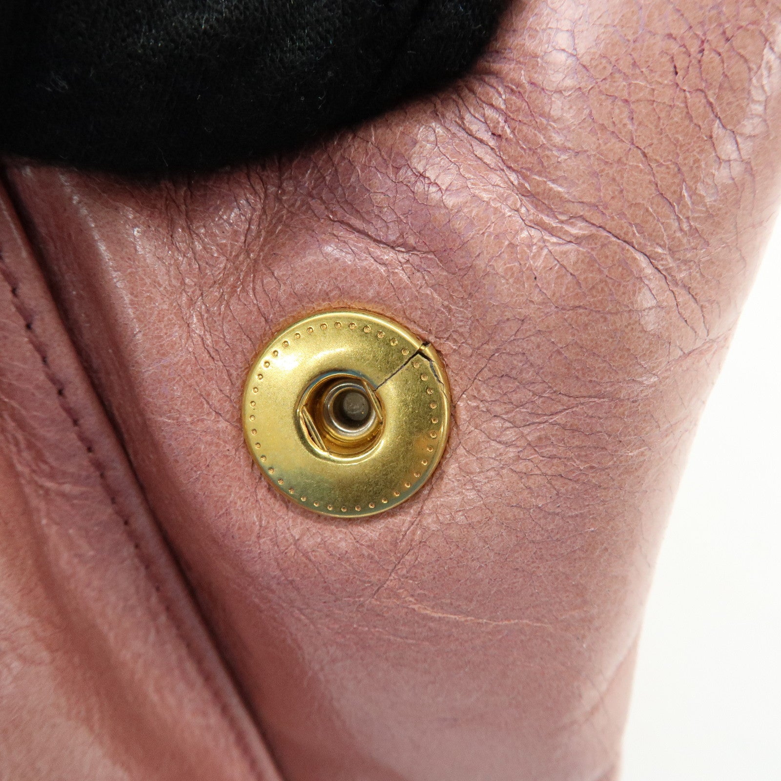 MIU MIU Logo Leather Hand Bag Tote Bag Pink RN1098