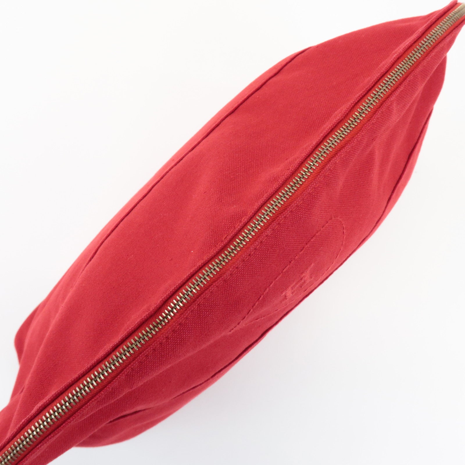 HERMES Bolide Toille H Leather Pouch GM Cosmetic Pouch Red