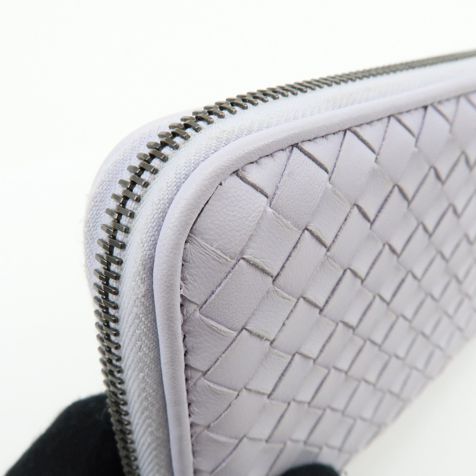 BOTTEGA VENETA Intrecciato Round Zippy Long Wallet Purple 114076