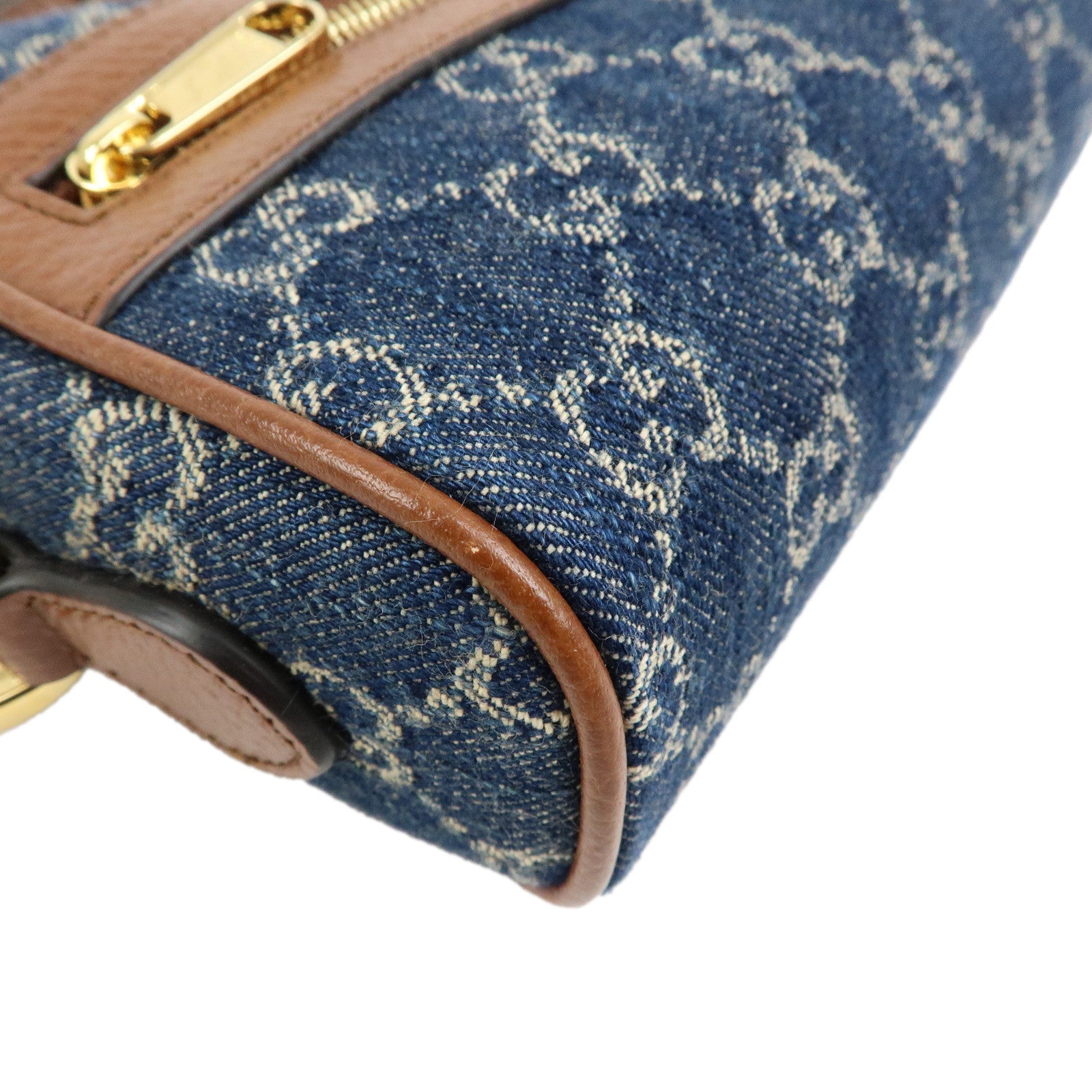 GUCCI Ophidia GG Denim Leather Shoulder Bag Crossbody Bag 517350