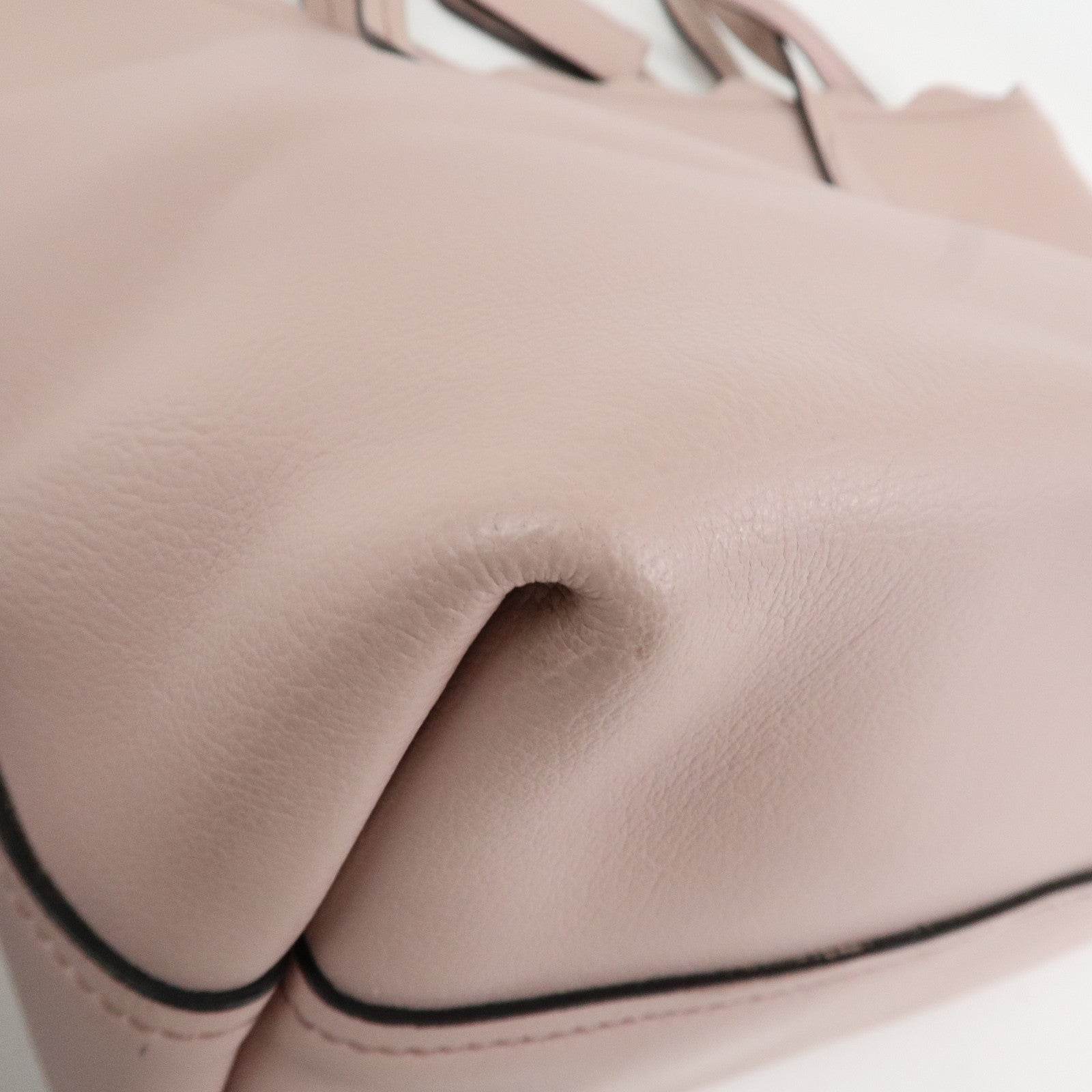 MIU MIU Leather Flower Tote Bag Shoulder Bag Pink 5BG054