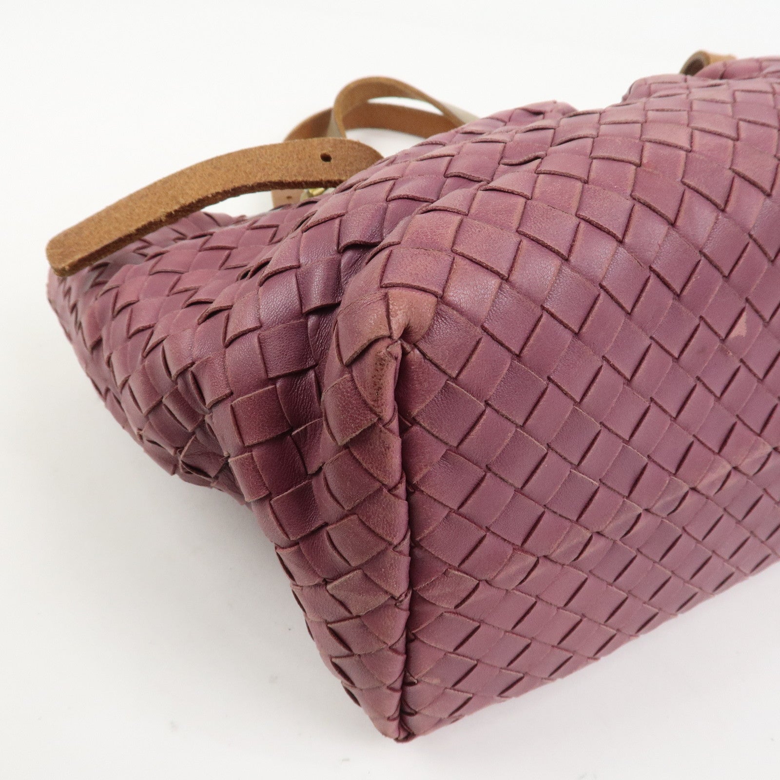 BOTTEGA VENETA Intrecciato Leather Tote Bag Hand Bag Purple